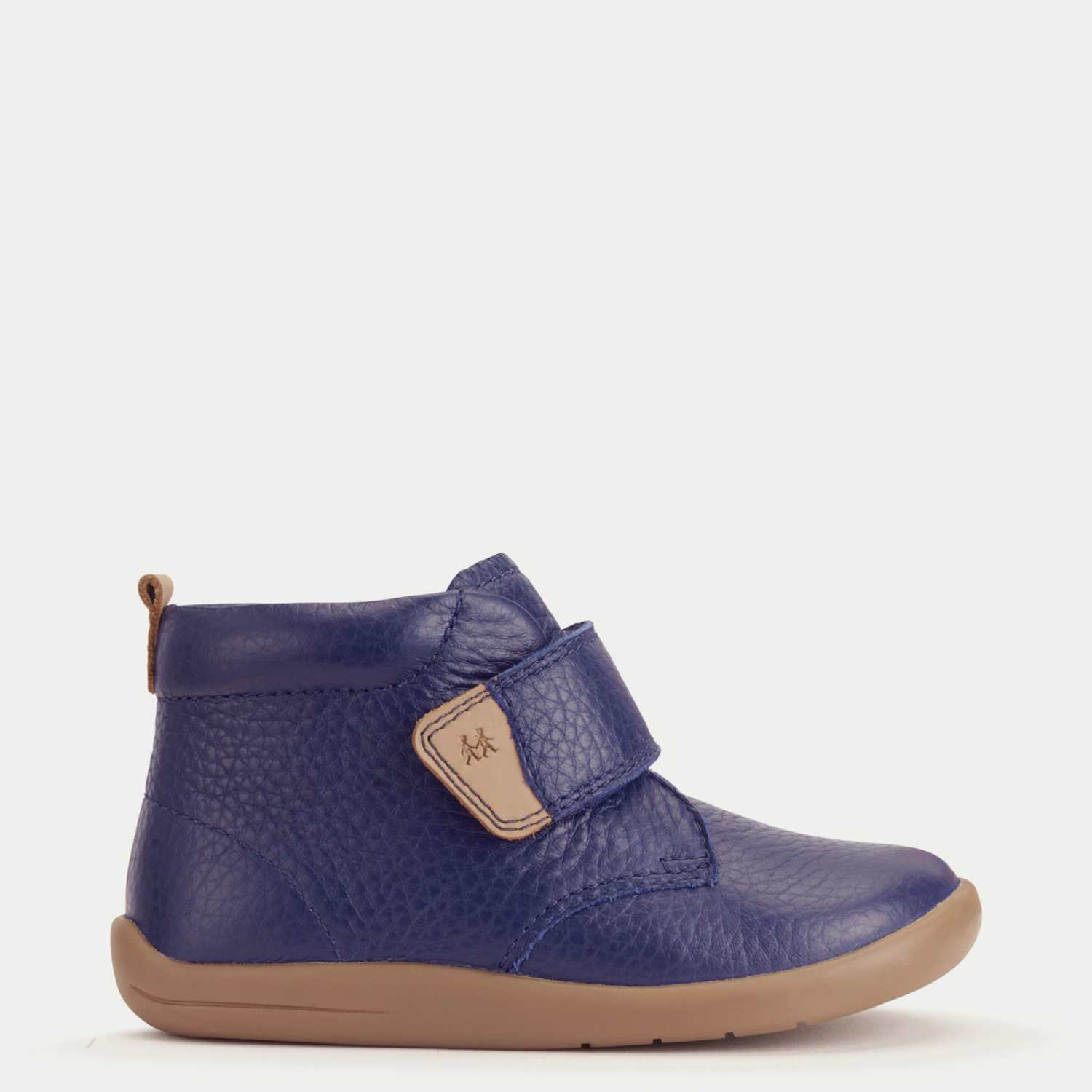 Start-Rite Boys Leather Riptape Ankle Boots (4 Small - 8 Small) - Navy - Available at M&S