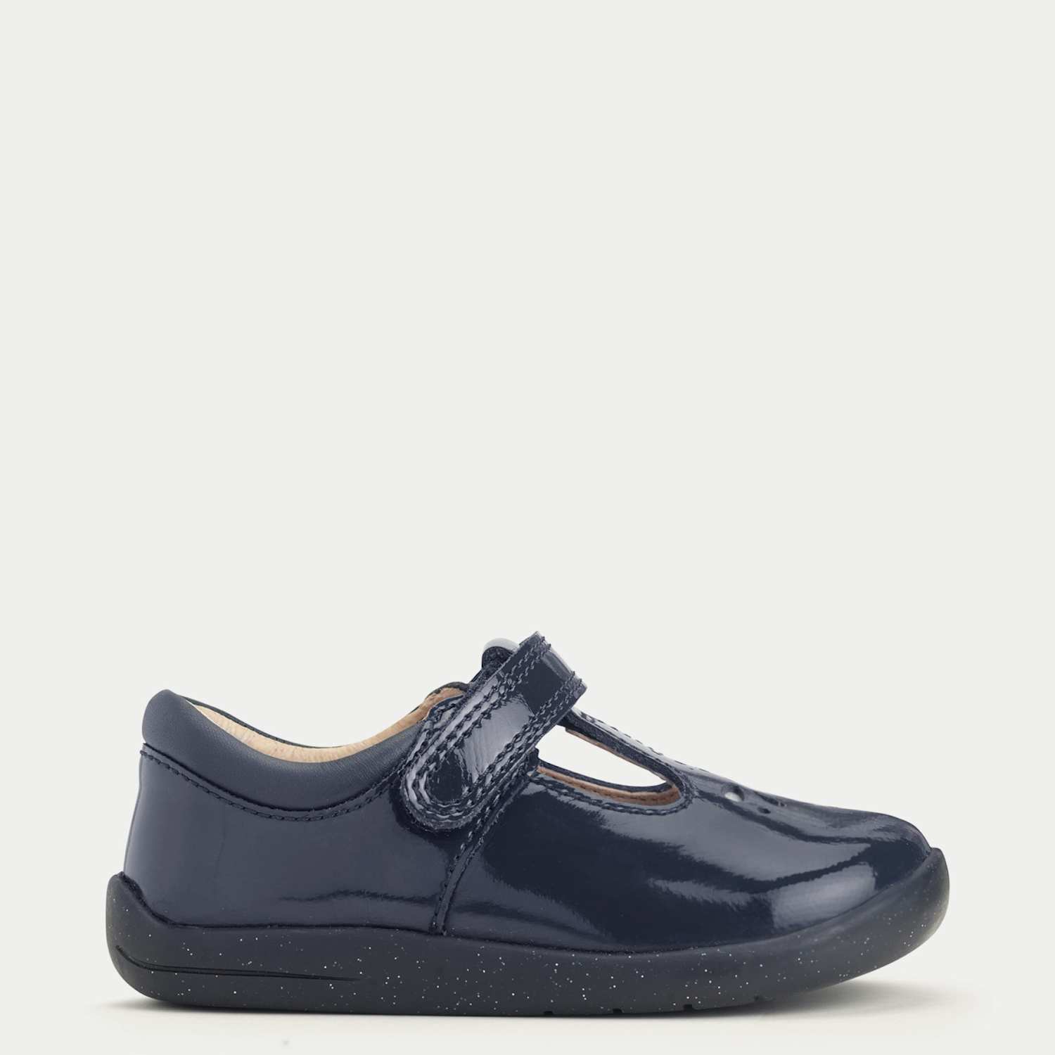 Start-Rite Girls Patent Riptape T-Bar Shoes (4 Small - 8 Small) - 4½ - Navy - Available at M&S