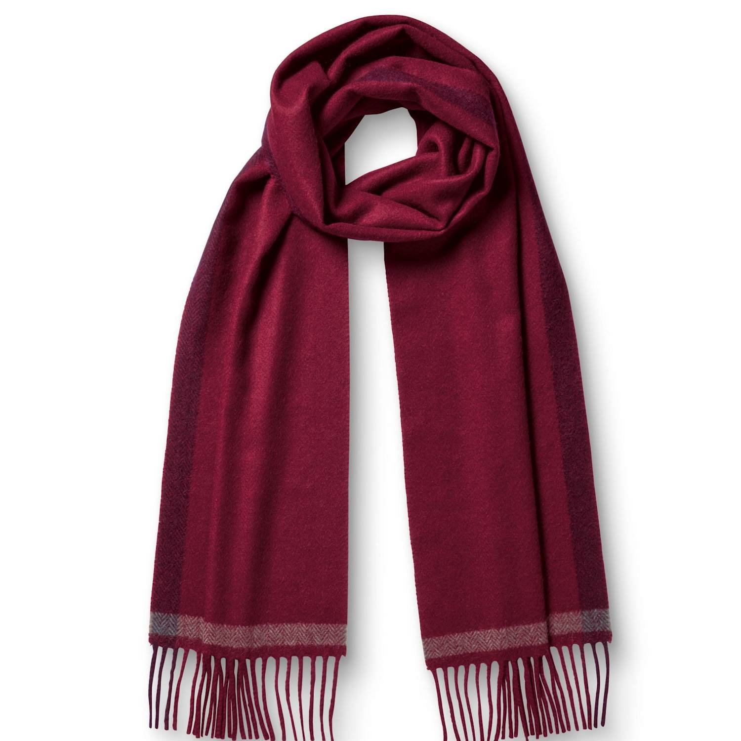 Charles Tyrwhitt Men's Pure Cashmere Herringbone Scarf - Red Mix - Available at M&S