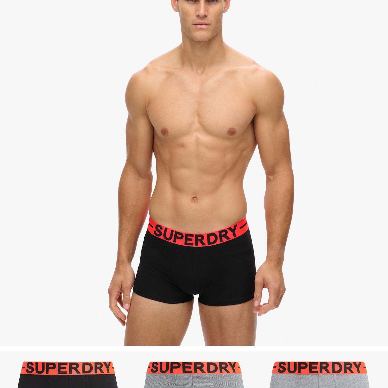 Superdry & Co Men's 3 Pack Pure Cotton Trunks - M - Grey Mix - Available at M&S
