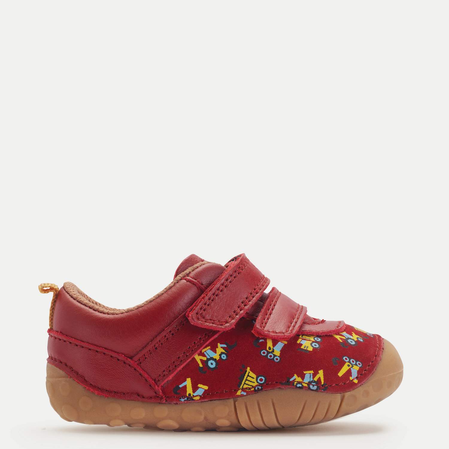 Start-Rite Baby Leather Digger Riptape Pram Shoes (3 Small - 5 Small) - Red Mix - Available at M&S