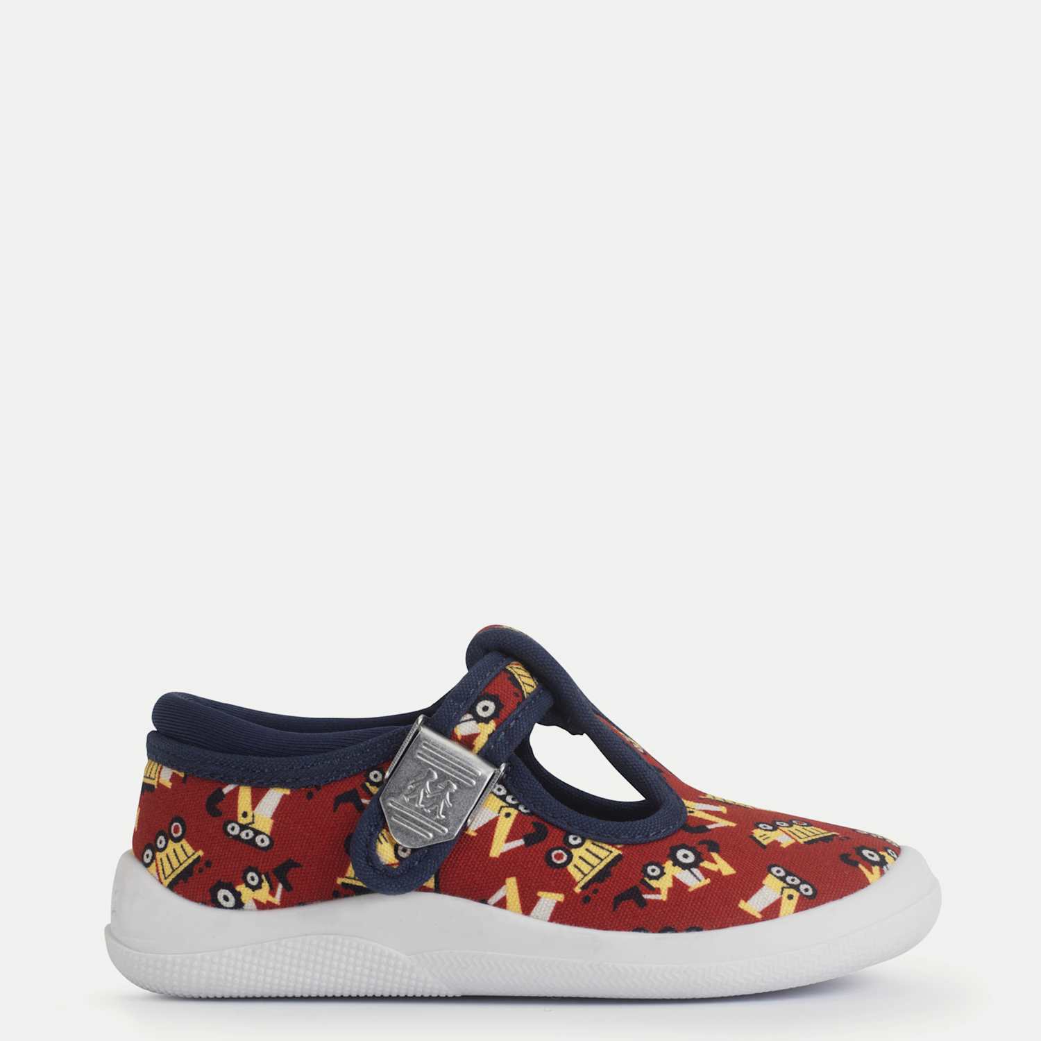 Start-Rite Boys Canvas Digger T Bar Shoes (3 Small - 7 Small) - Red Mix - Available at M&S