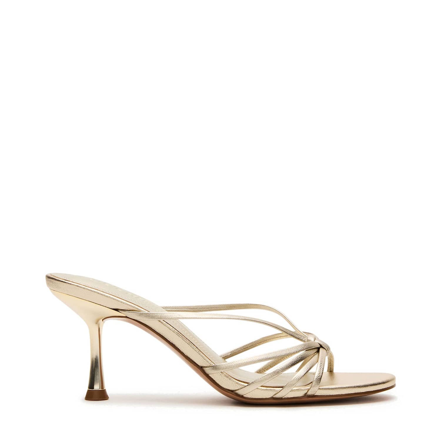 Steve Madden Women's Edna Leather Strappy Kitten Heel Sandals - 4 - Gold - Available at M&S