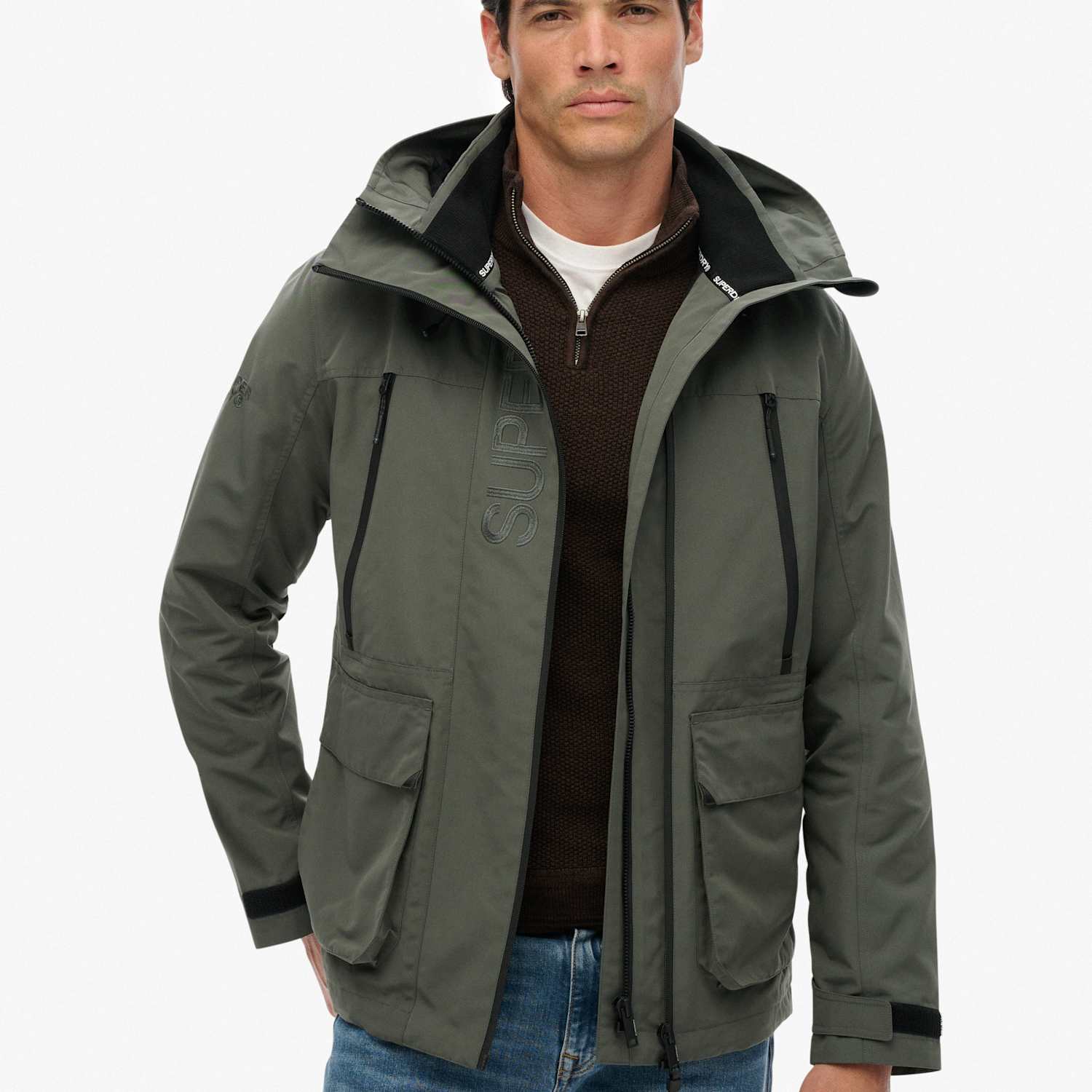 Superdry & Co Men's Embroidered Hooded Ultimate Windbreaker Coat - S - Dark Grey - Available at M&S