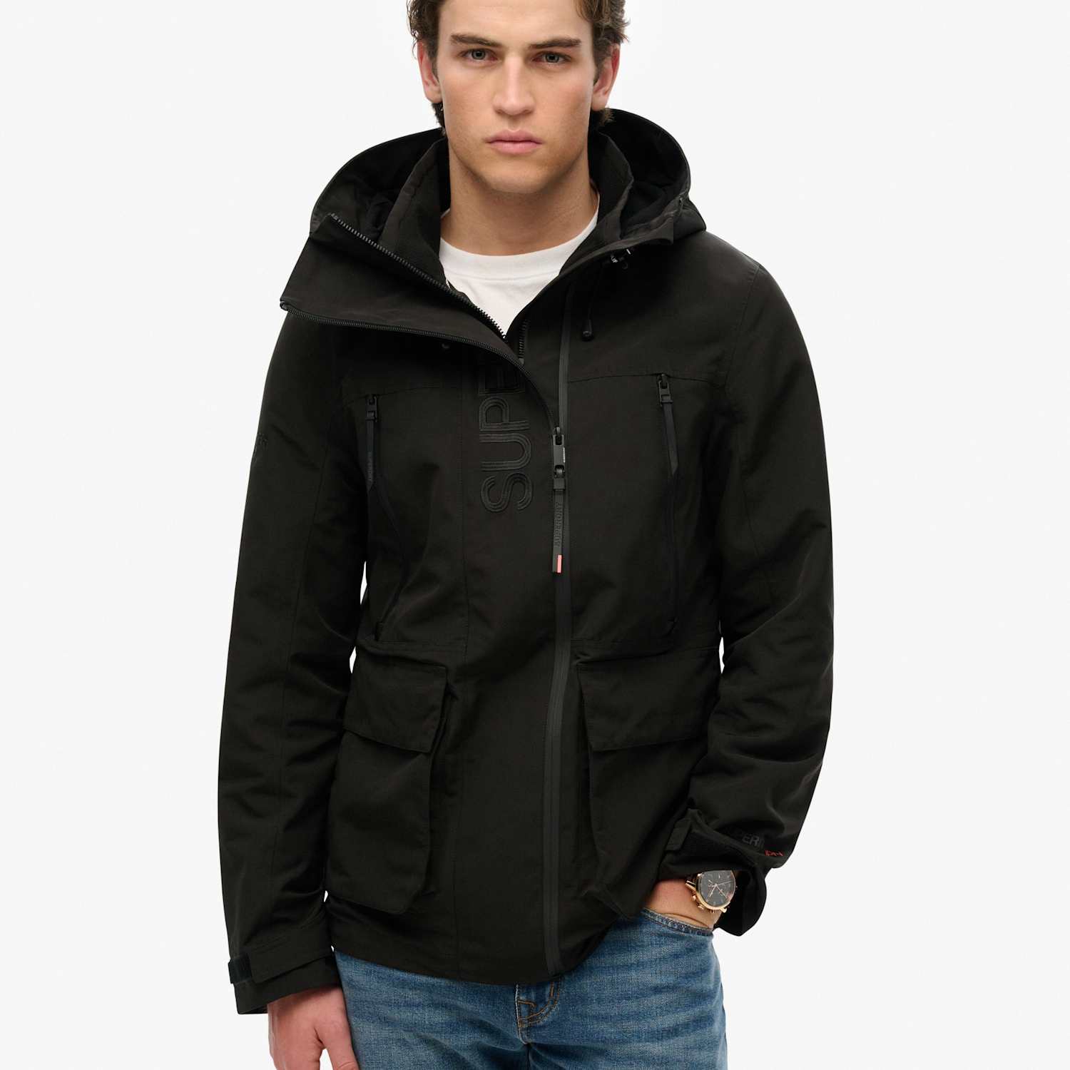 Superdry & Co Men's Embroidered Hooded Ultimate Windbreaker Coat - XL - Black - Available at M&S