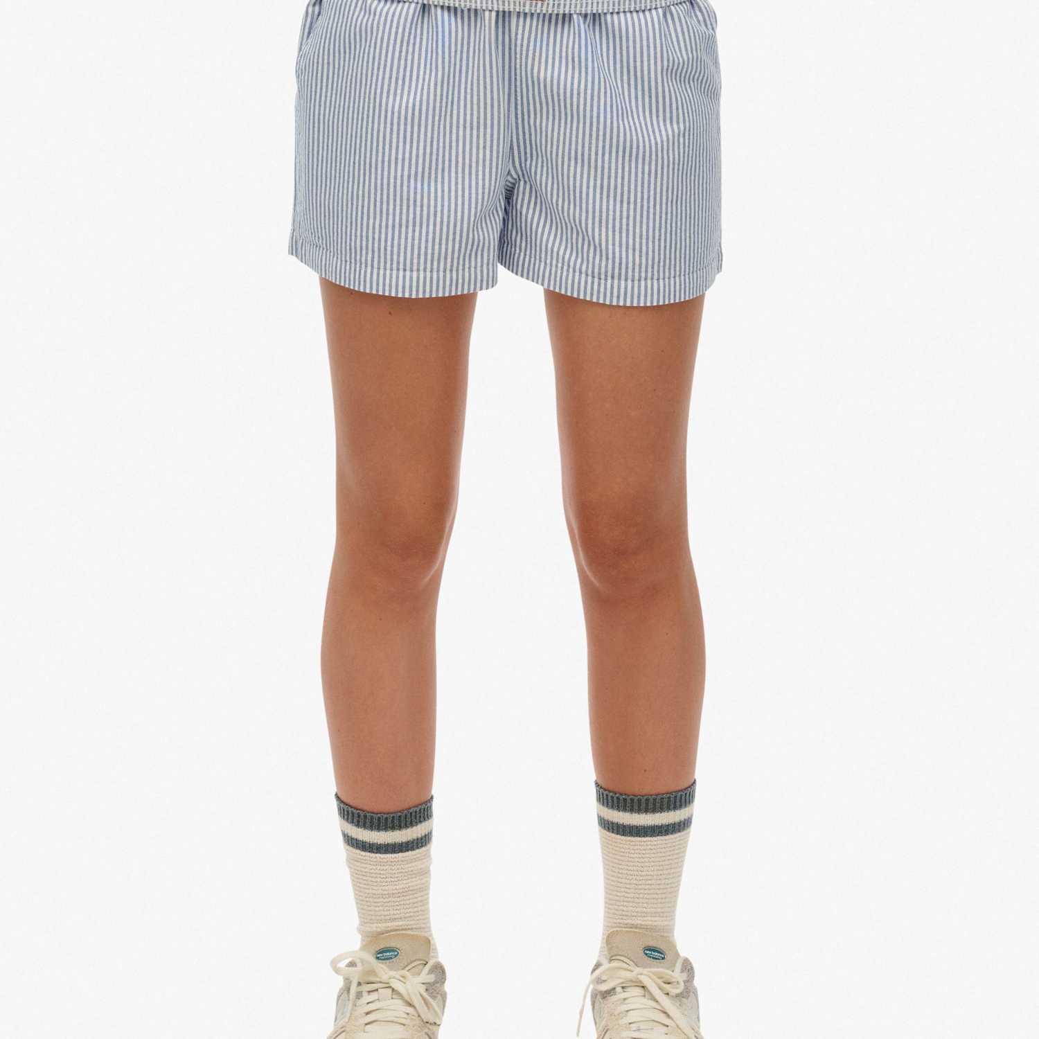 Superdry & Co Women's Pure Cotton Striped Shorts - 12 - Blue Mix - Available at M&S