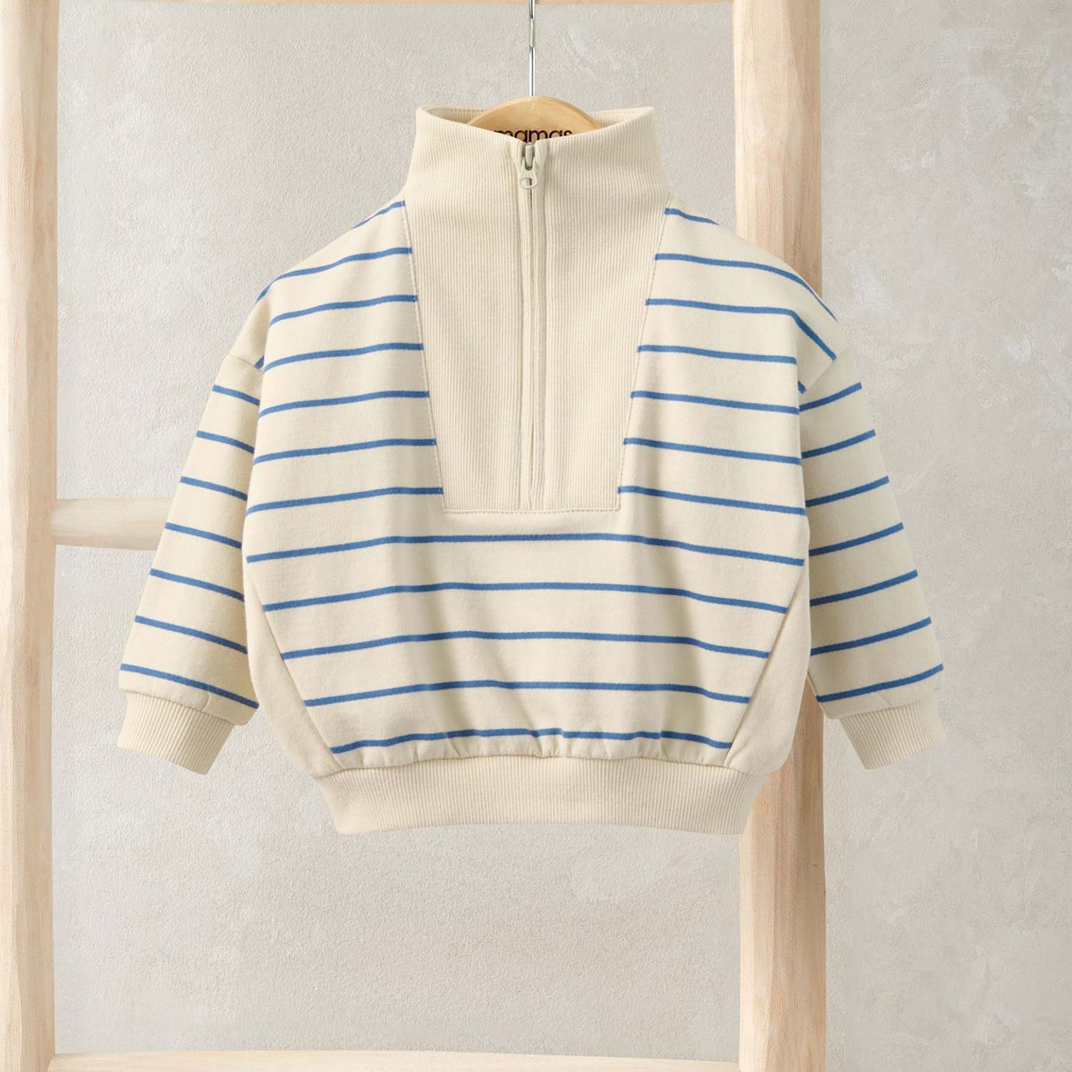 Mamas & Papas Boys Striped Funnel Neck Jumper (0-3 Yrs) - 3-6 Months - Blue - Available at M&S