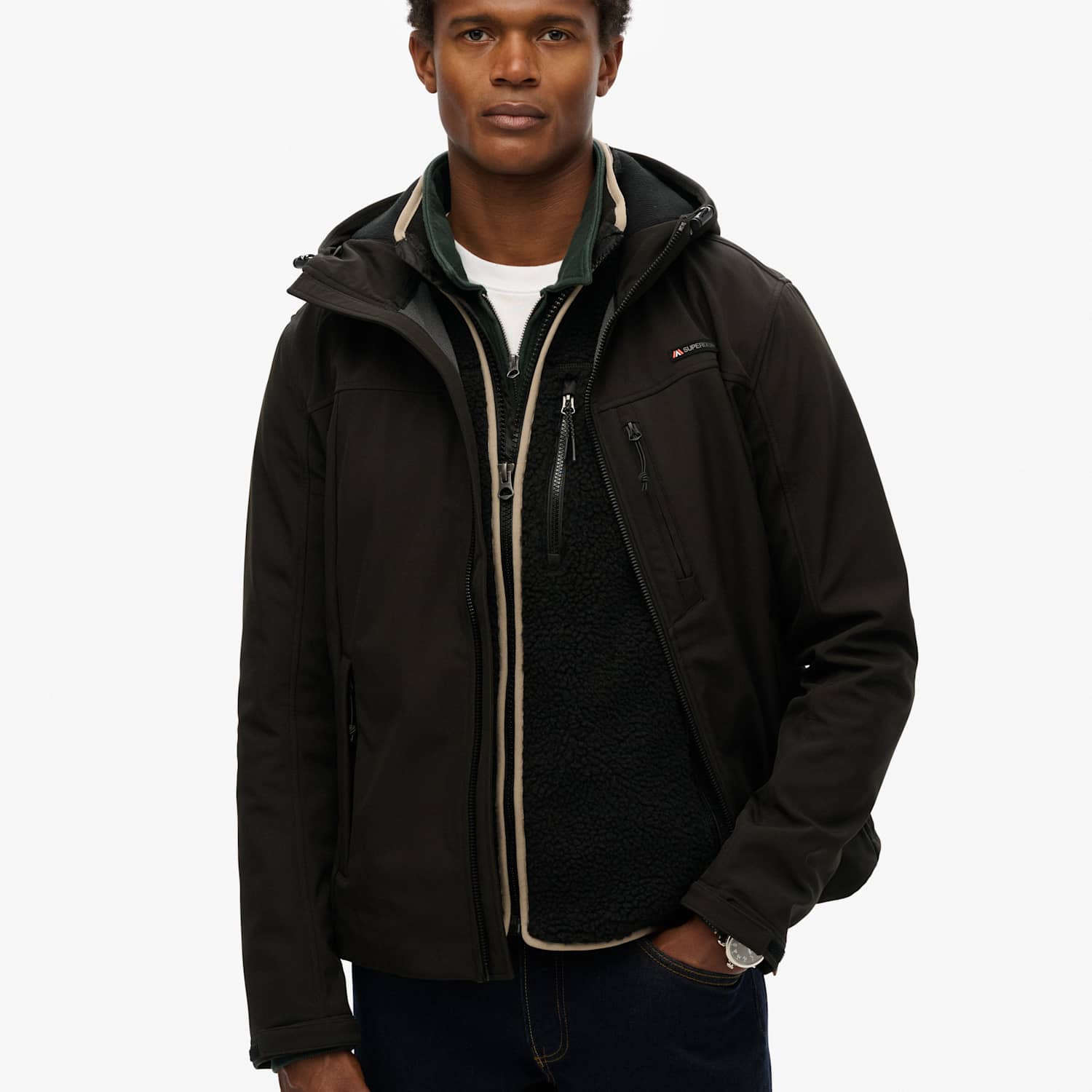 Superdry & Co Men's Hooded Sports Jacket - L - Black - Available at M&S