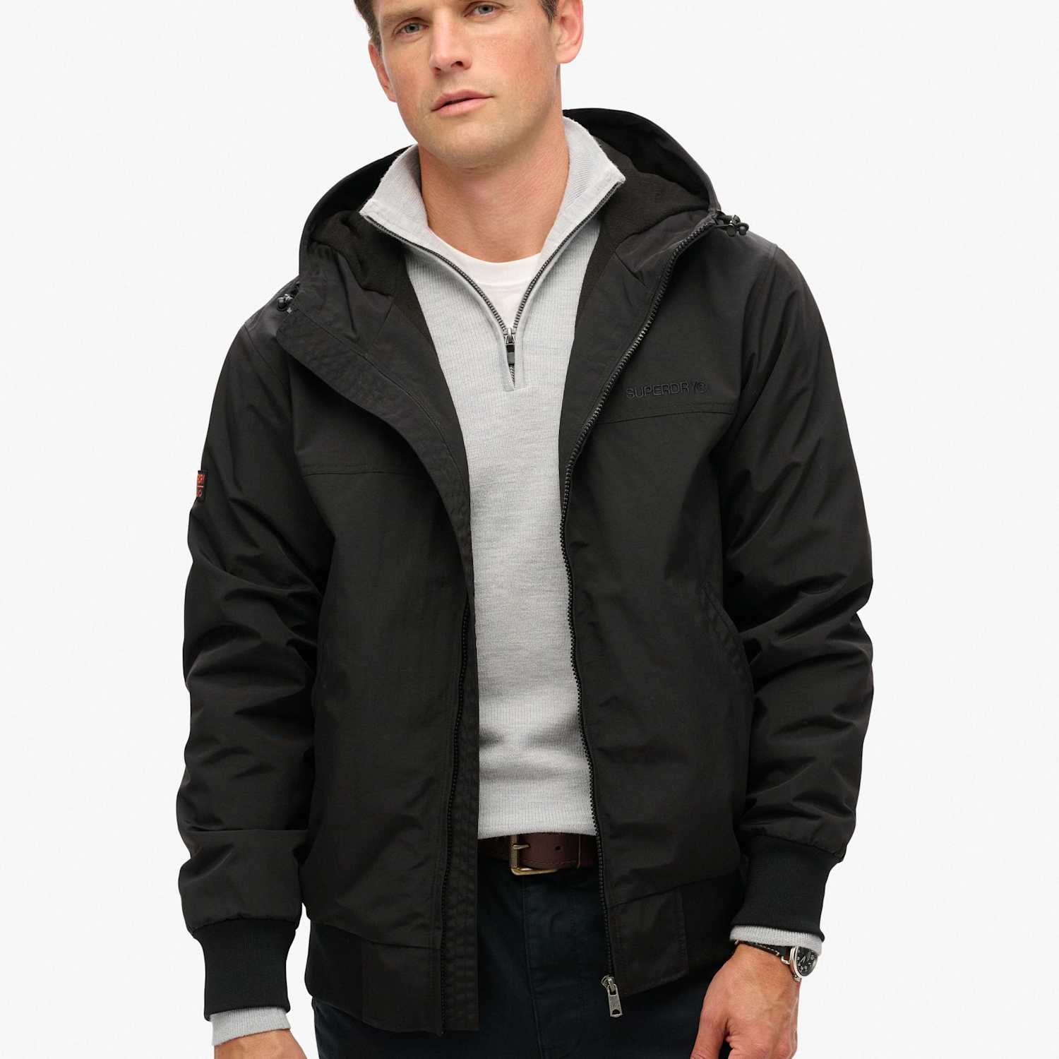 Superdry & Co Men's Relaxed Fit Surplus Hooded Bomber Jacket - XL - Black - Available at M&S