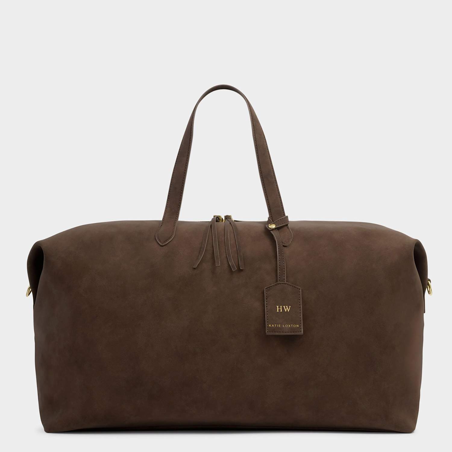 Katie Loxton Women's Personalised Suedette Weekend Bag - Chocolate - Available at M&S