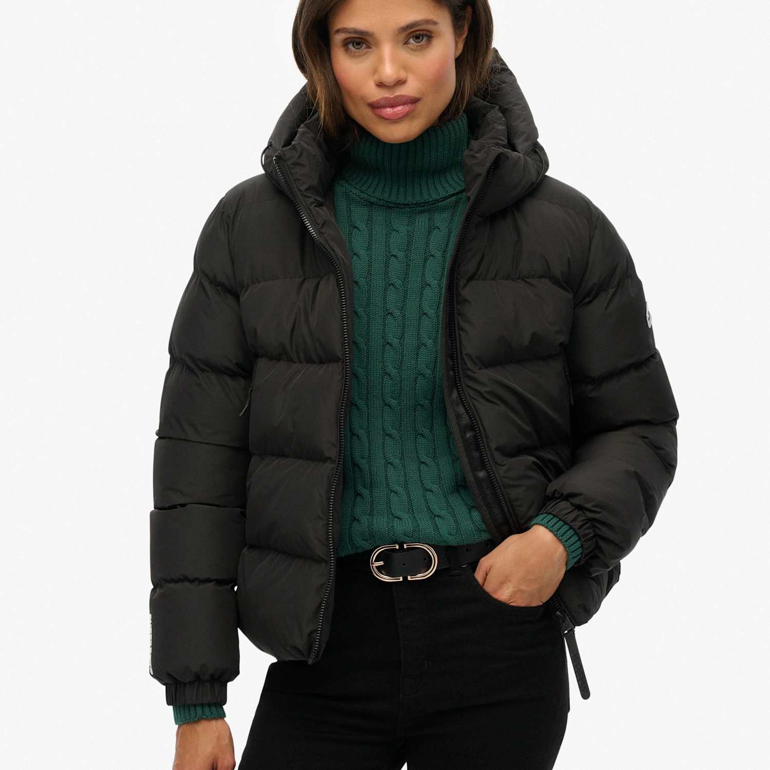 Superdry & Co Women's Hooded Puffer Jacket - 14 - Black - Available at M&S