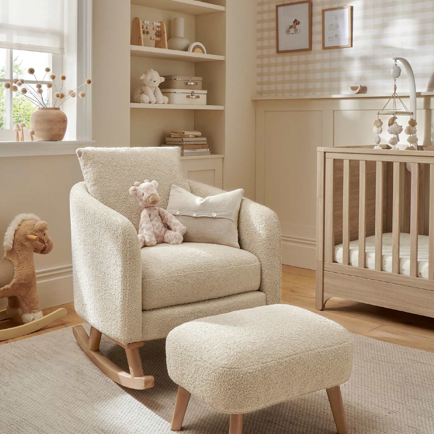 Mamas & Papas Alma Nursing Chair and Stool - Cream Mix - Available at M&S