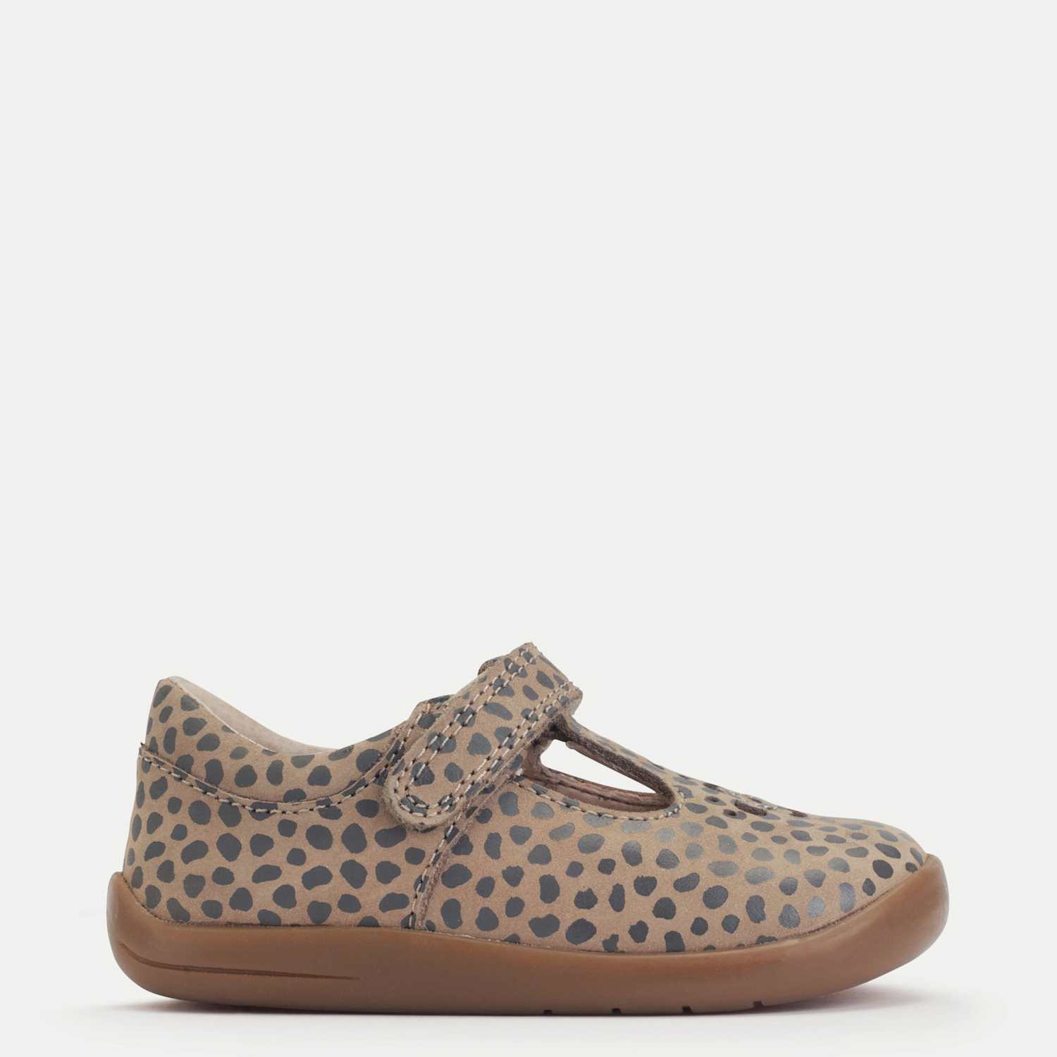Start-Rite Girls Leather Riptape Shoes (4 ½ Small - 8 Small) - 4½/Wide - Taupe - Available at M&S