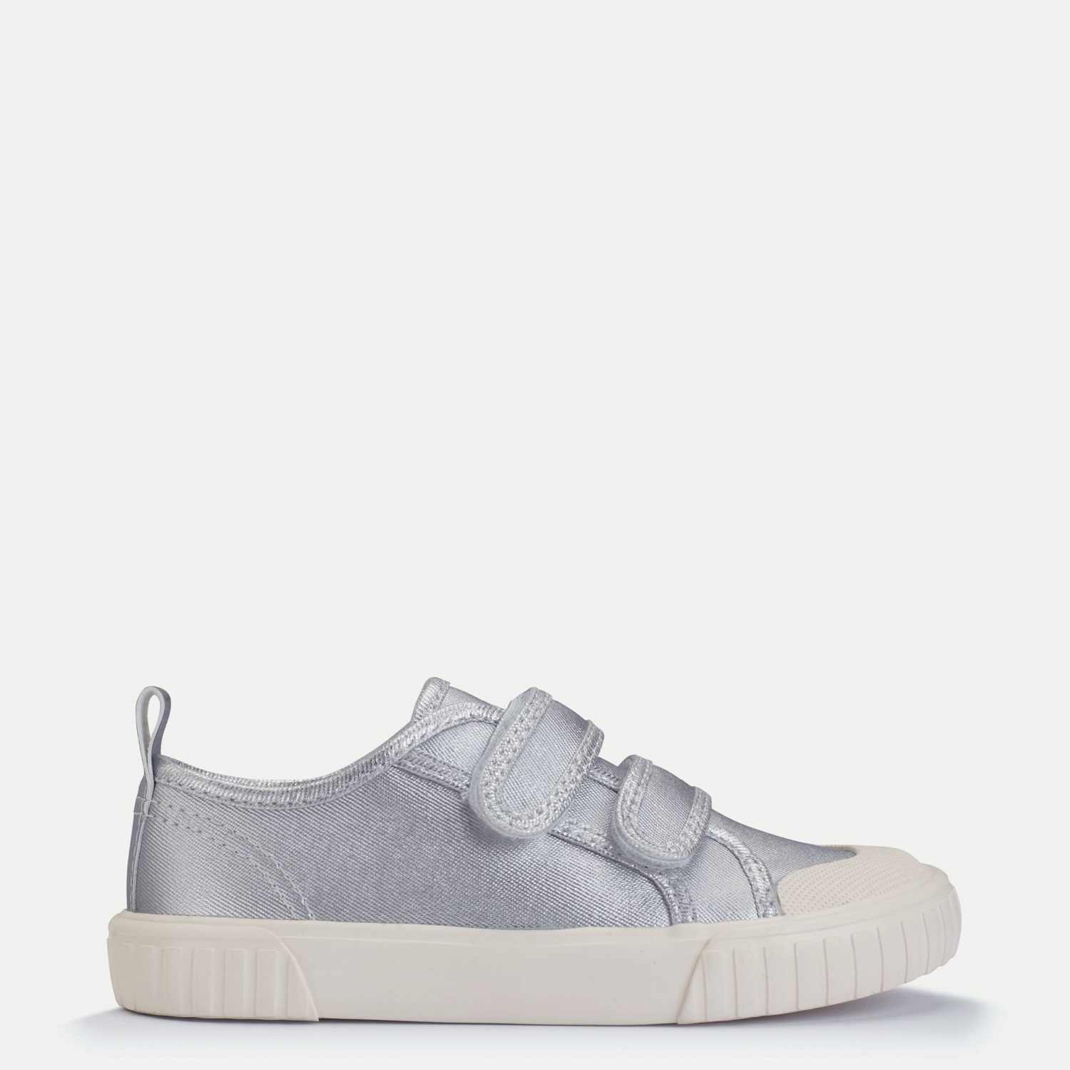 Start-Rite Girls Leather Riptape Trainers (6 Small-3 Large) - 10 - Silver - Available at M&S