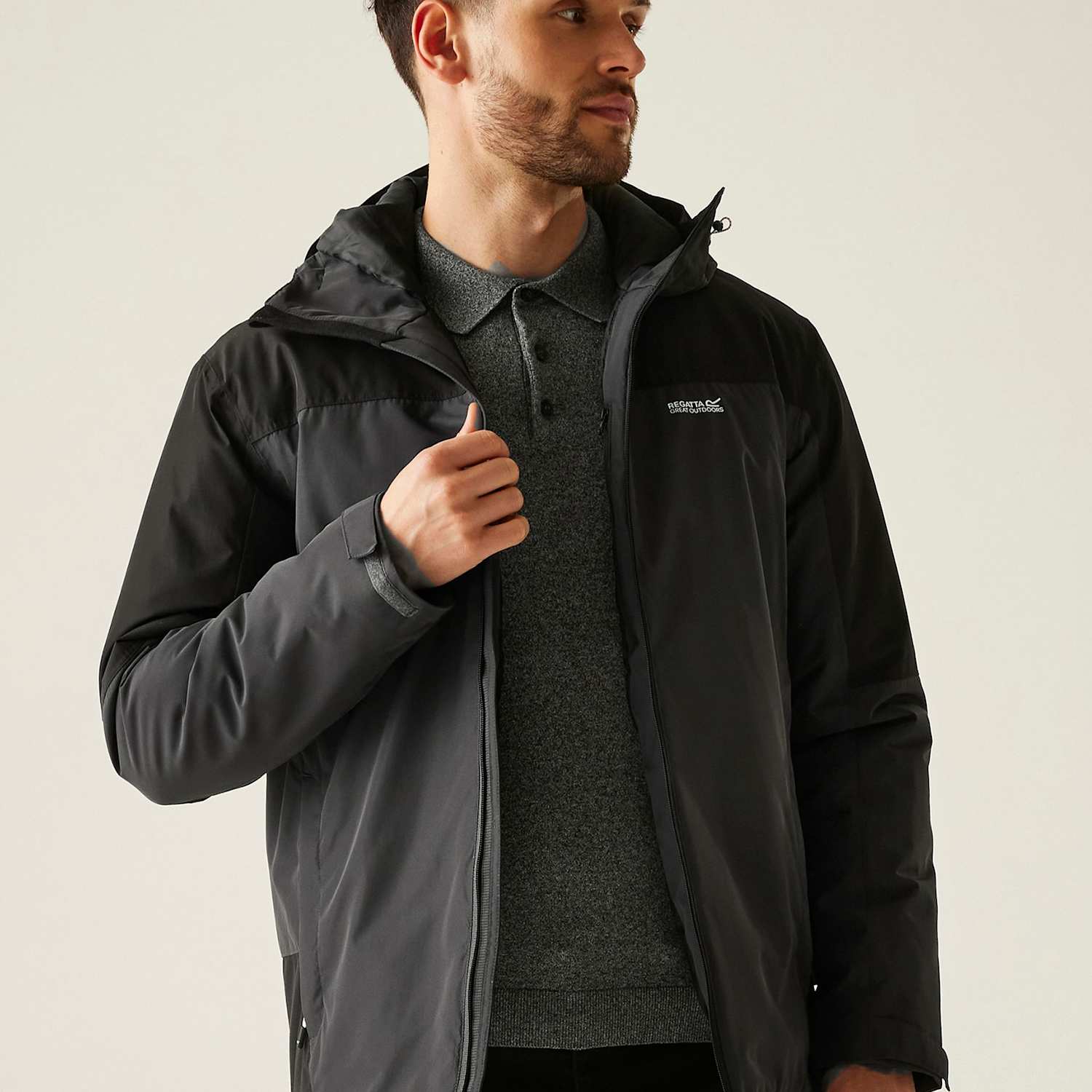 Regatta Men's Thornridge Waterproof Jacket - M - Black Mix - Available at M&S