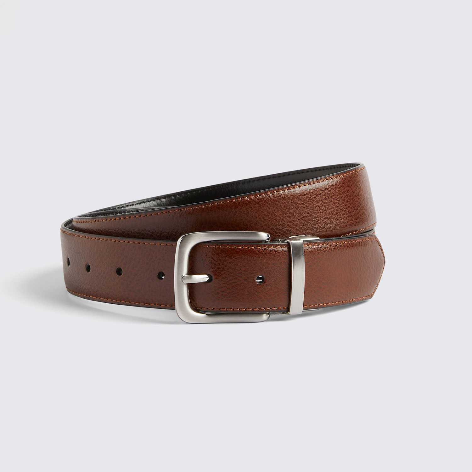 Moss Men's Leather Reversible Belt - XL - Multi - Available at M&S