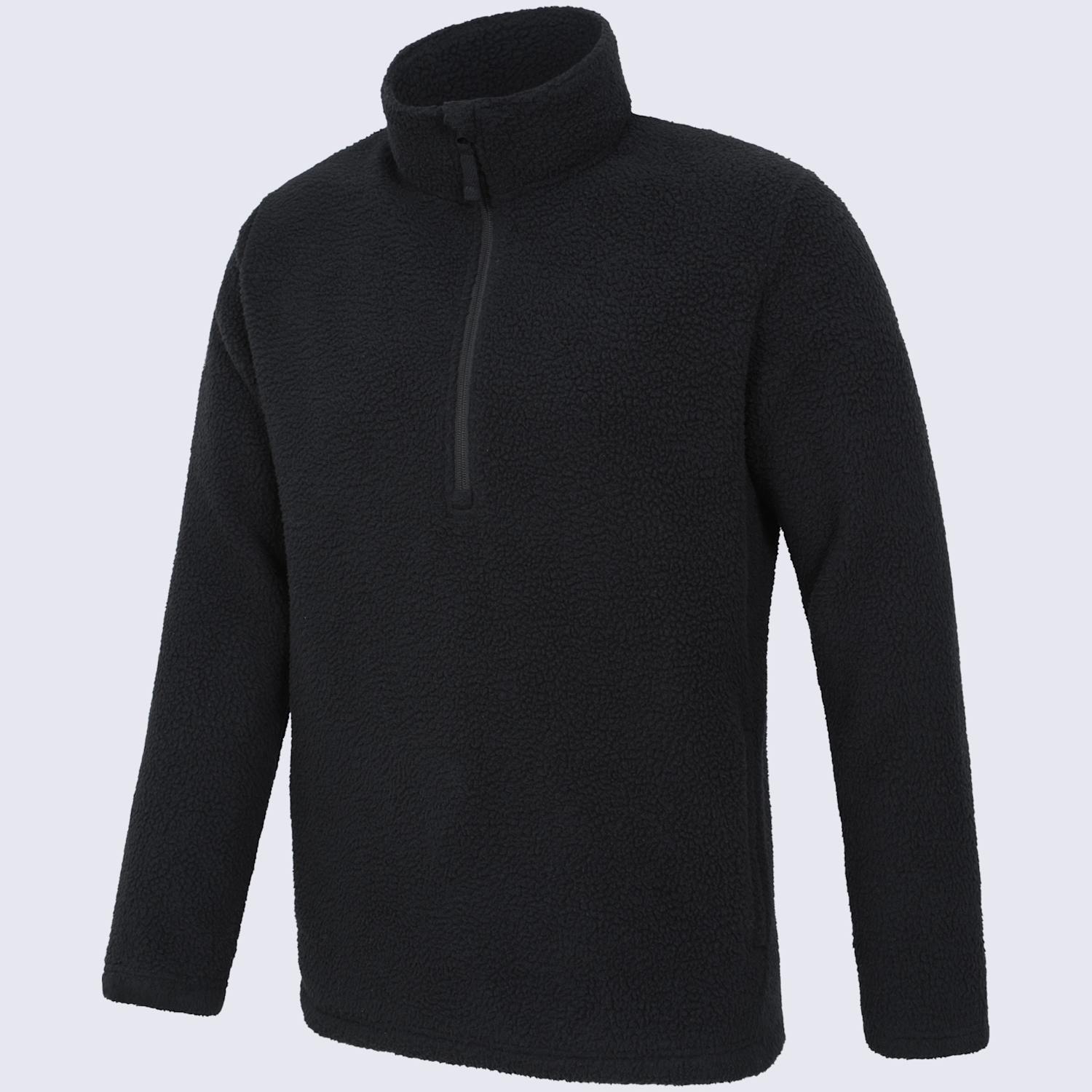 Mountain Warehouse Men's Borg Fleece Half Zip Sweatshirt - XS - Black - Available at M&S