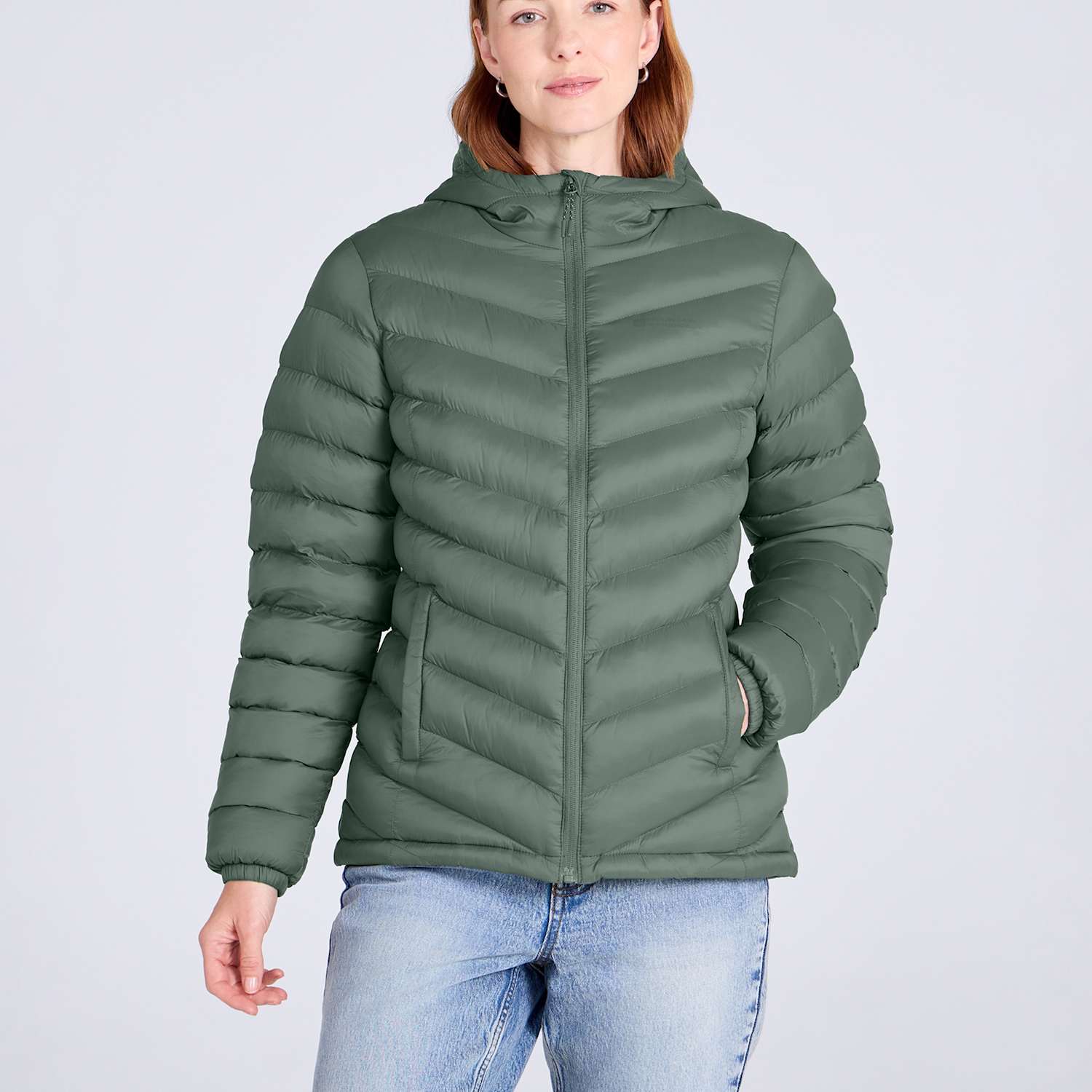 Mountain Warehouse Women's Seasons Water Resistant Padded Hooded Jacket - 18 - Light Green - Available at M&S