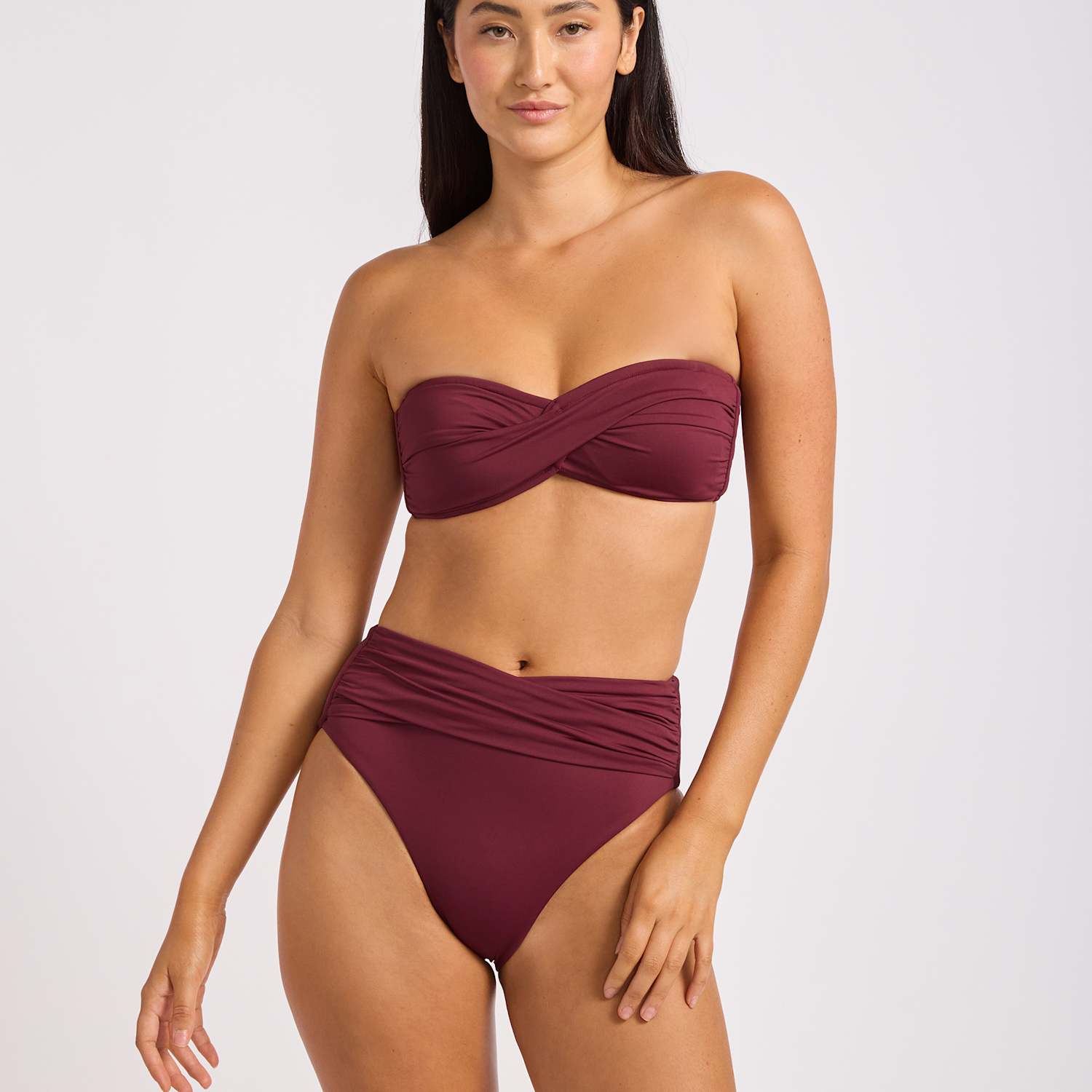 Seafolly Women's Collective High Waisted High Leg Bikini Bottoms - 18 - Burgundy - Available at M&S