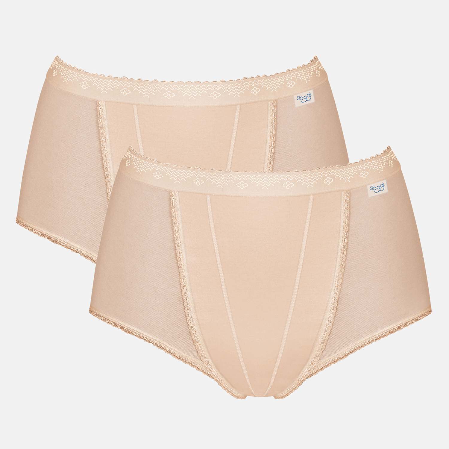 Sloggi Women's 2 Pack High Waisted Control Maxi Full Briefs - 20 - Beige - Available at M&S