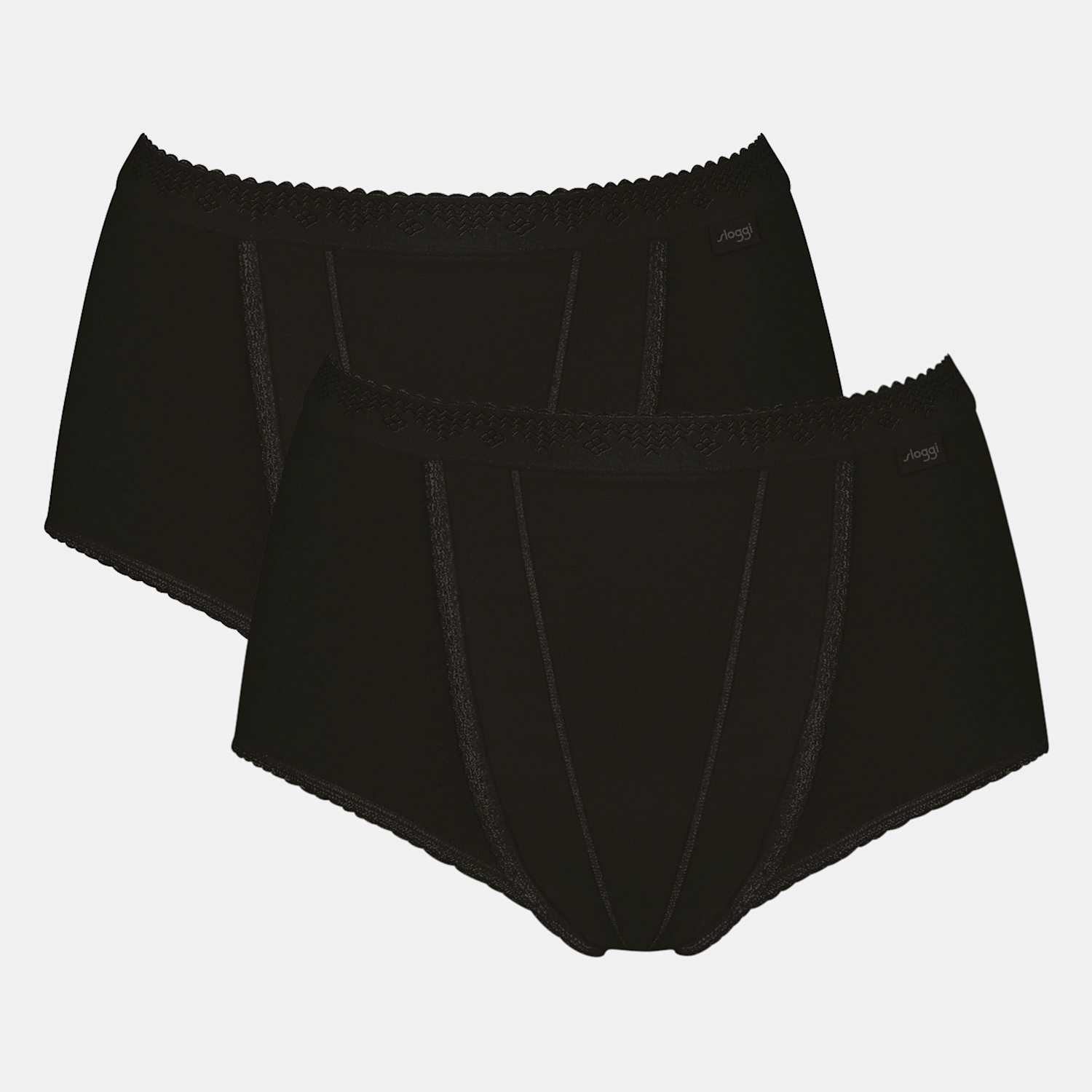 Sloggi Women's 2 Pack High Waisted Control Maxi Full Briefs - 24 - Black - Available at M&S