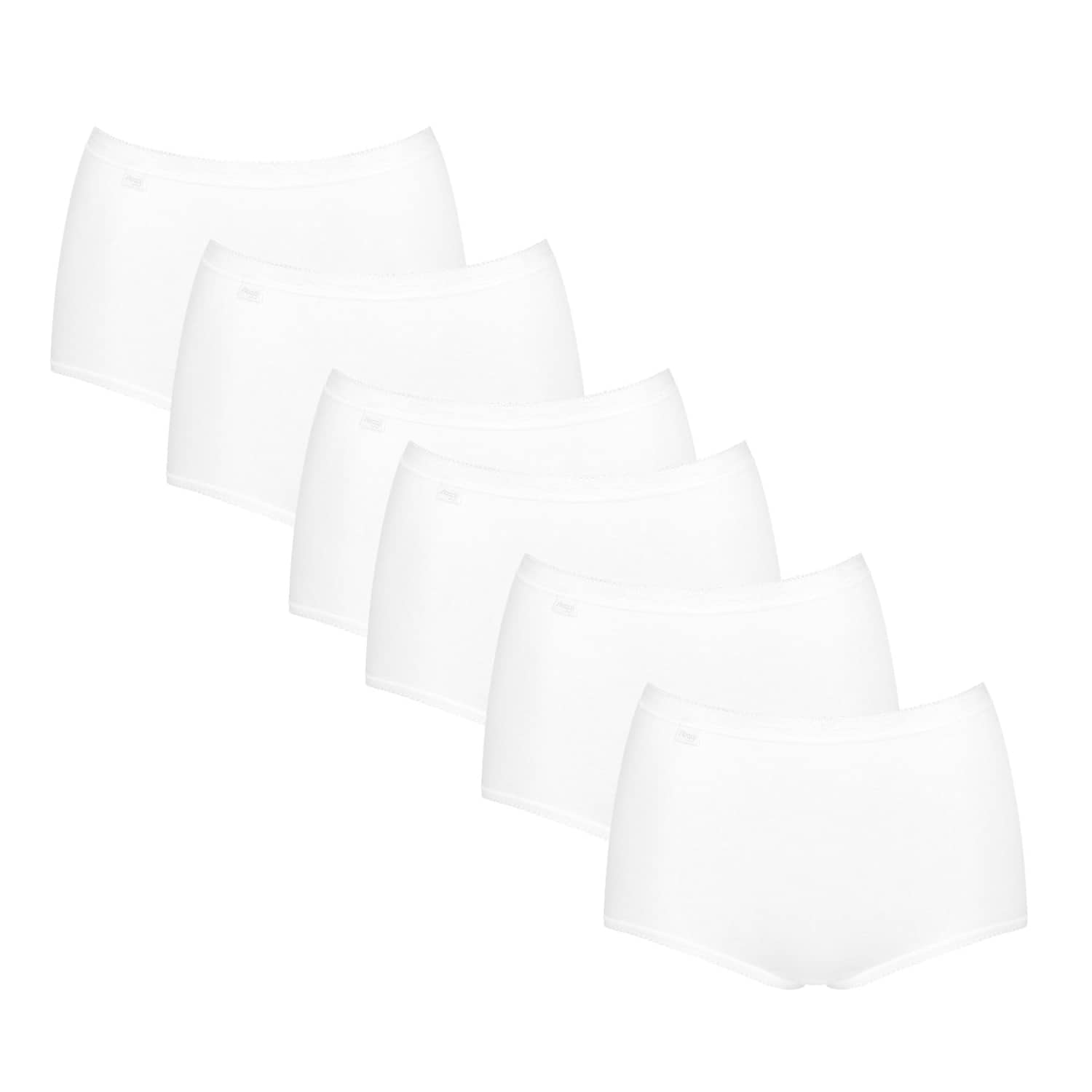 Sloggi Women's 6 pk Cotton Rich High Waisted Full Briefs - 28 - White - Available at M&S