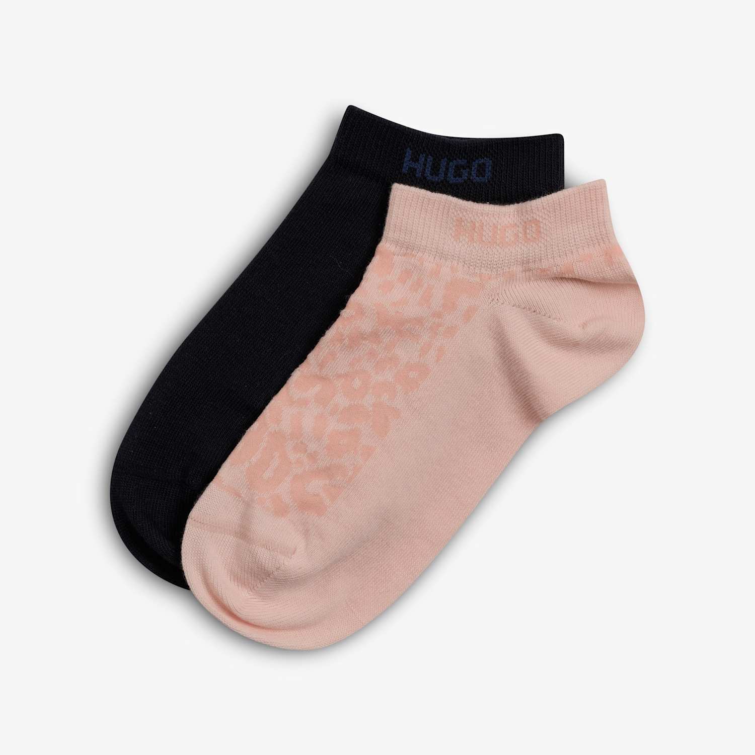 Boss Women's 2 Pack Cotton Rich Logo Ankle High Socks - 6-8 - Light Pink - Available at M&S