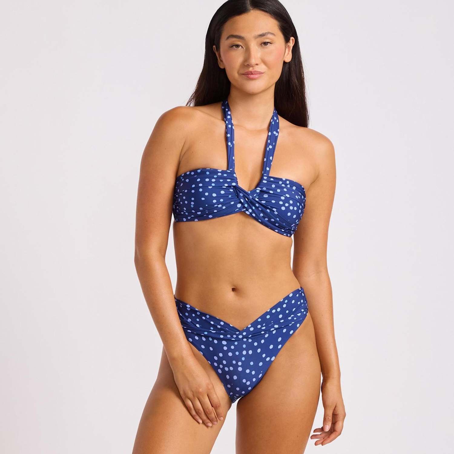 Seafolly Women's Dolce Dot Bandeau Bikini Top - 16 - Navy Mix - Available at M&S