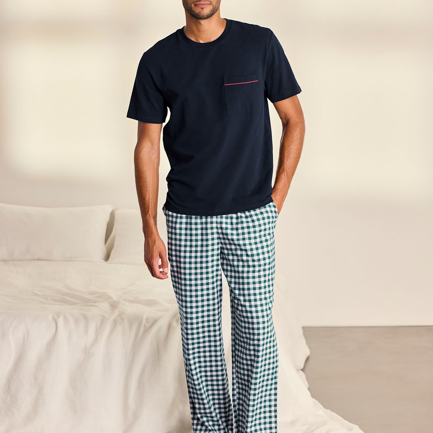 Chelsea Peers Men's Pure Cotton Short Sleeve Pyjama Set - 2XL - Green Mix - Available at M&S