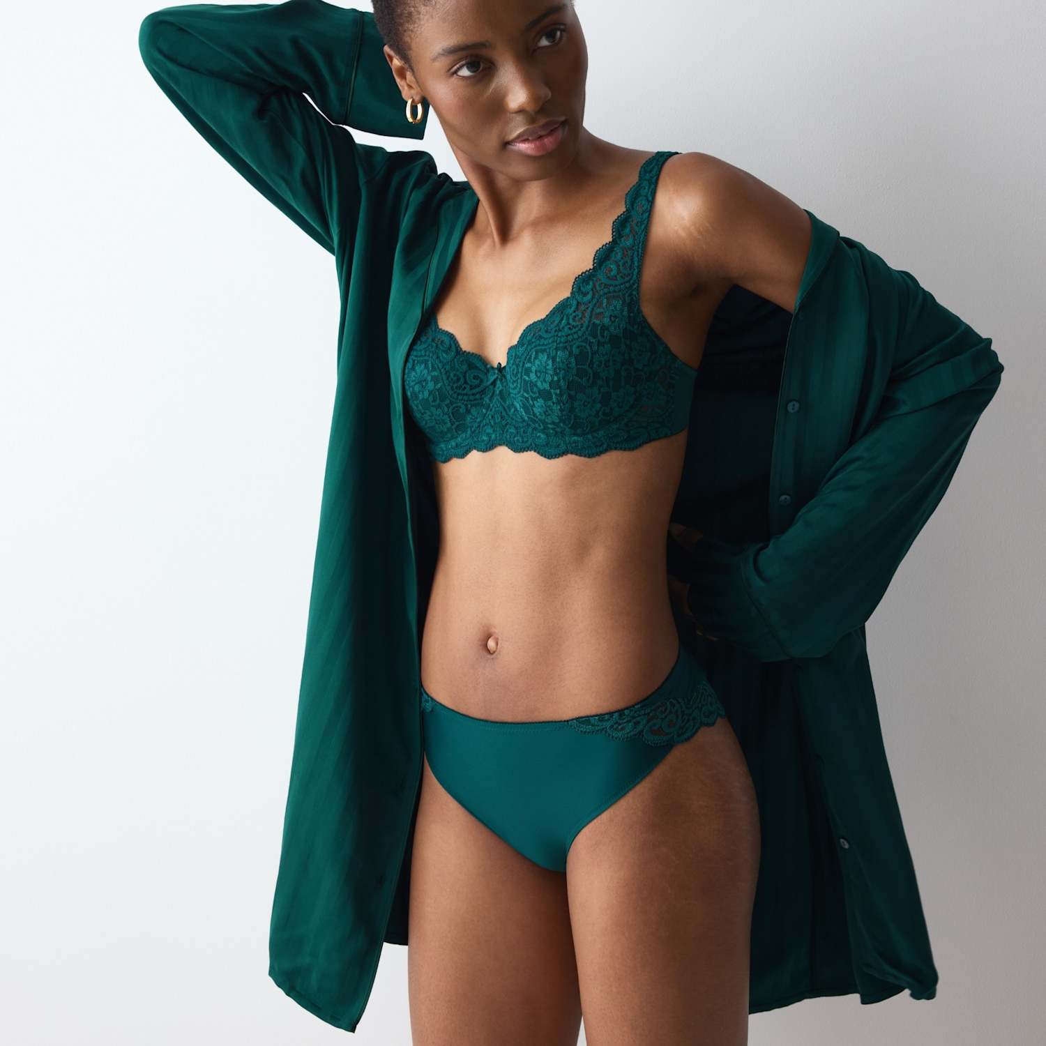 Triumph Women's Amourette Lace WHP Wired Half Padded Bra A-E - 32D - Dark Green - Available at M&S