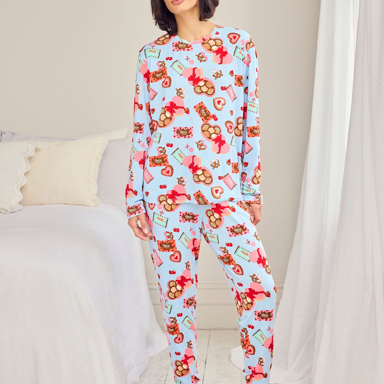 Chelsea Peers Women's Jersey Chocolate Box Print Pyjama Set - 20 - Multi - Available at M&S