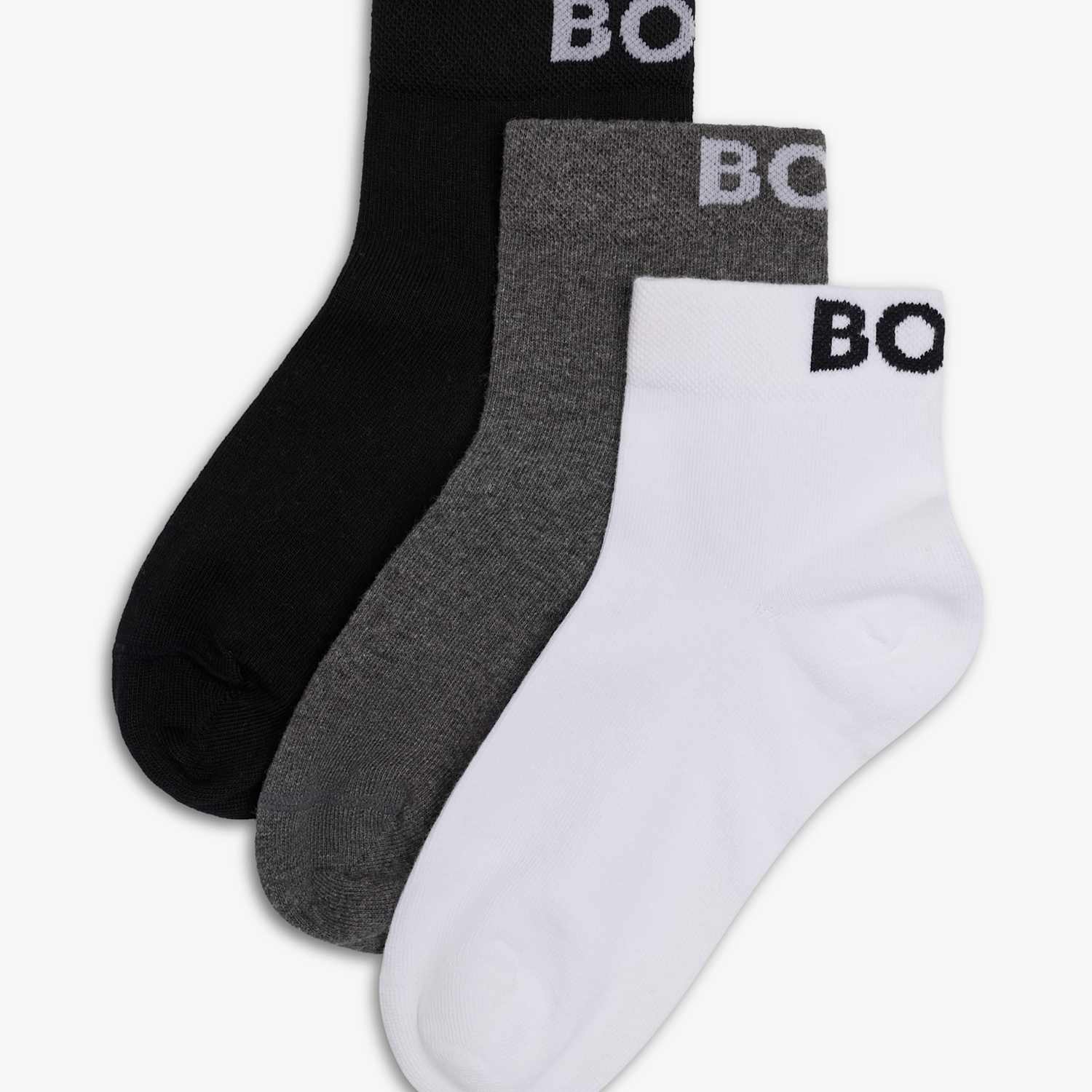 Hugo Women's 3 Pack Cotton Rich Logo Ankle Socks - 6-8 - Multi - Available at M&S