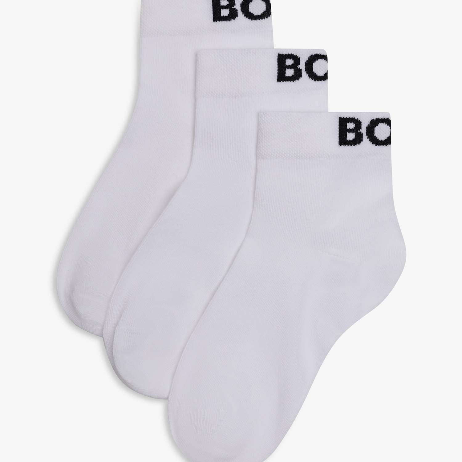 Hugo Women's 3 Pack Cotton Rich Logo Ankle Socks - 6-8 - White - Available at M&S
