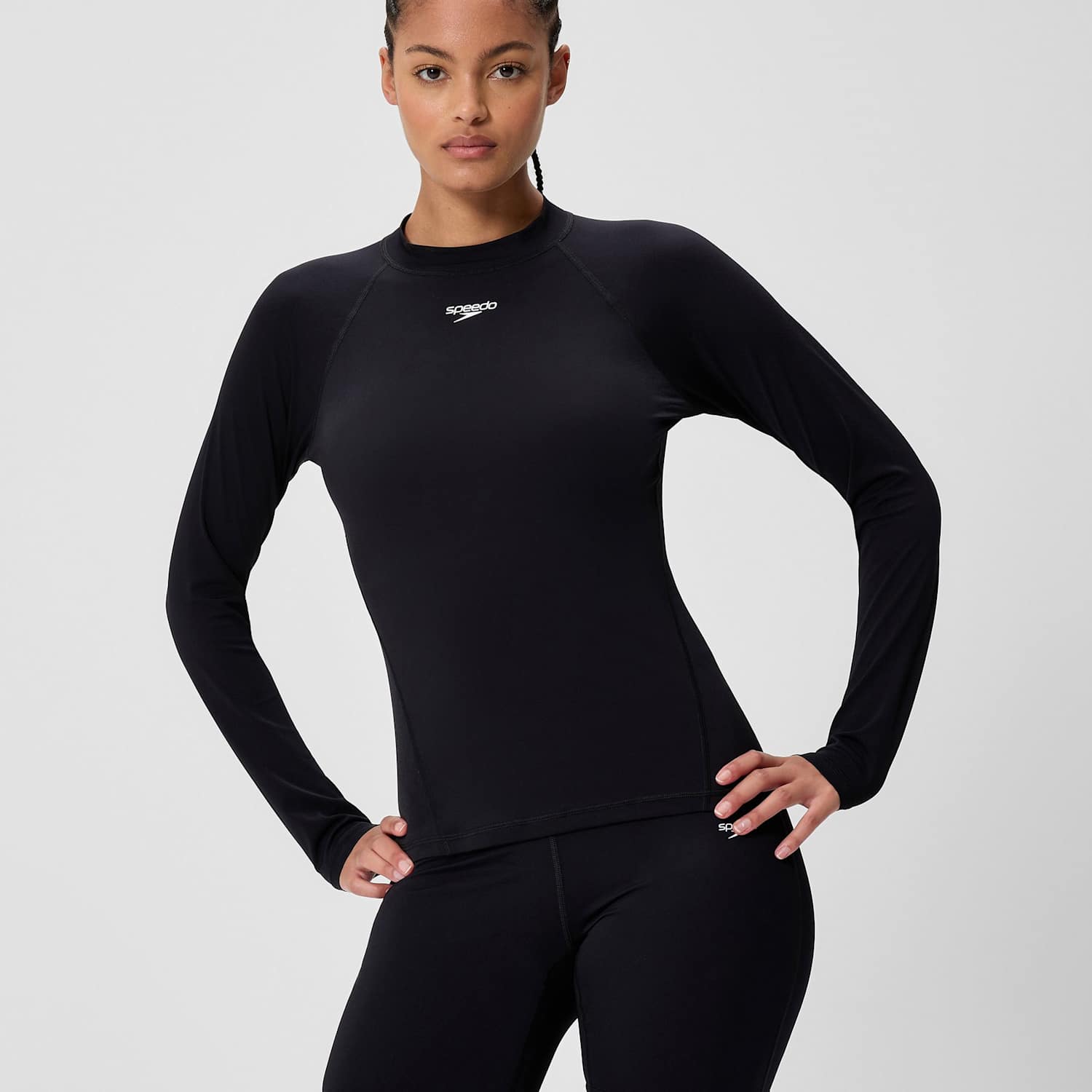 Women's Speedo Endurance+ Long Sleeve Rash Guard - Medium - Black - Available at M&S