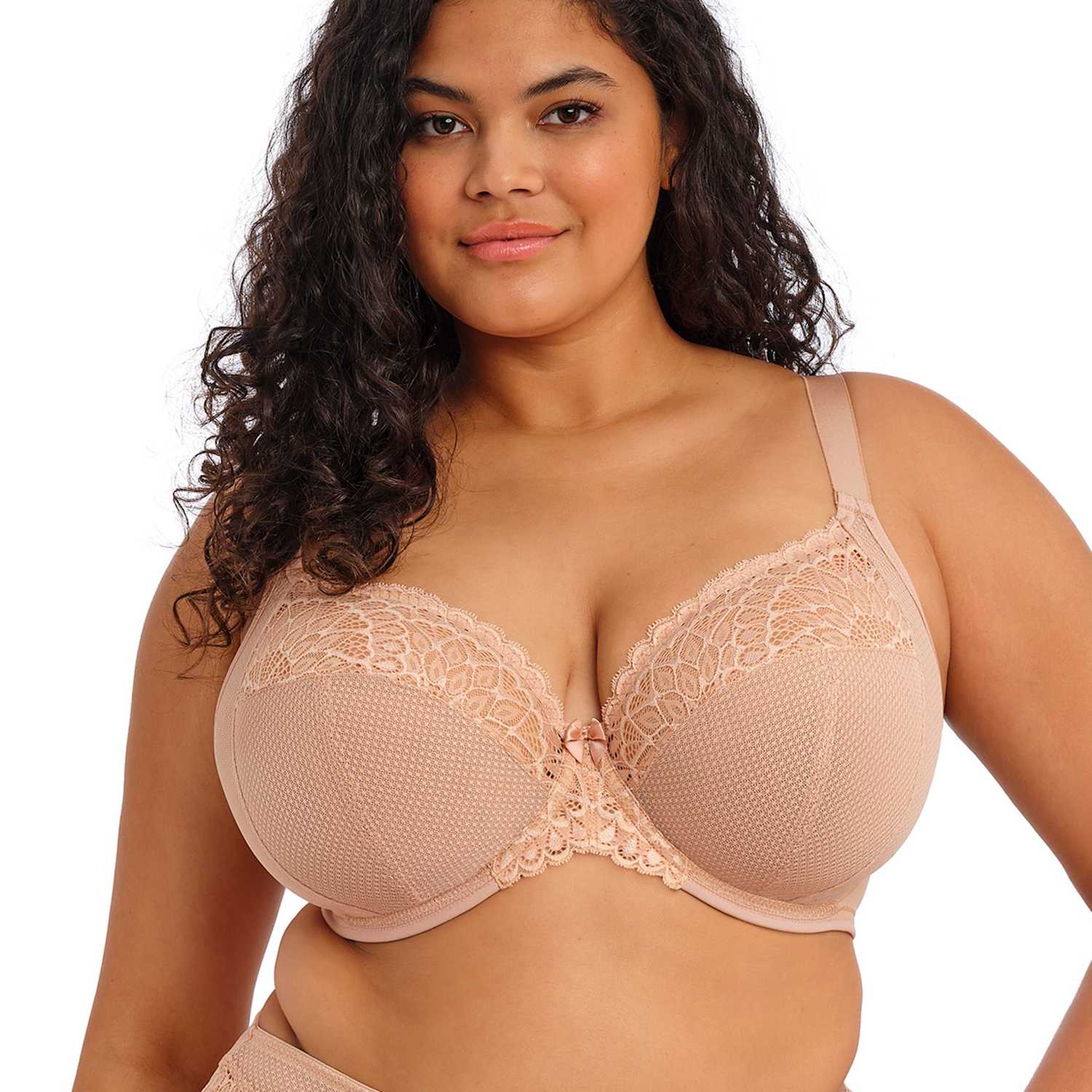 Elomi Women's Tiernie Lace Wired Plunge Bra (DD-K) - 44DD - Nude - Available at M&S