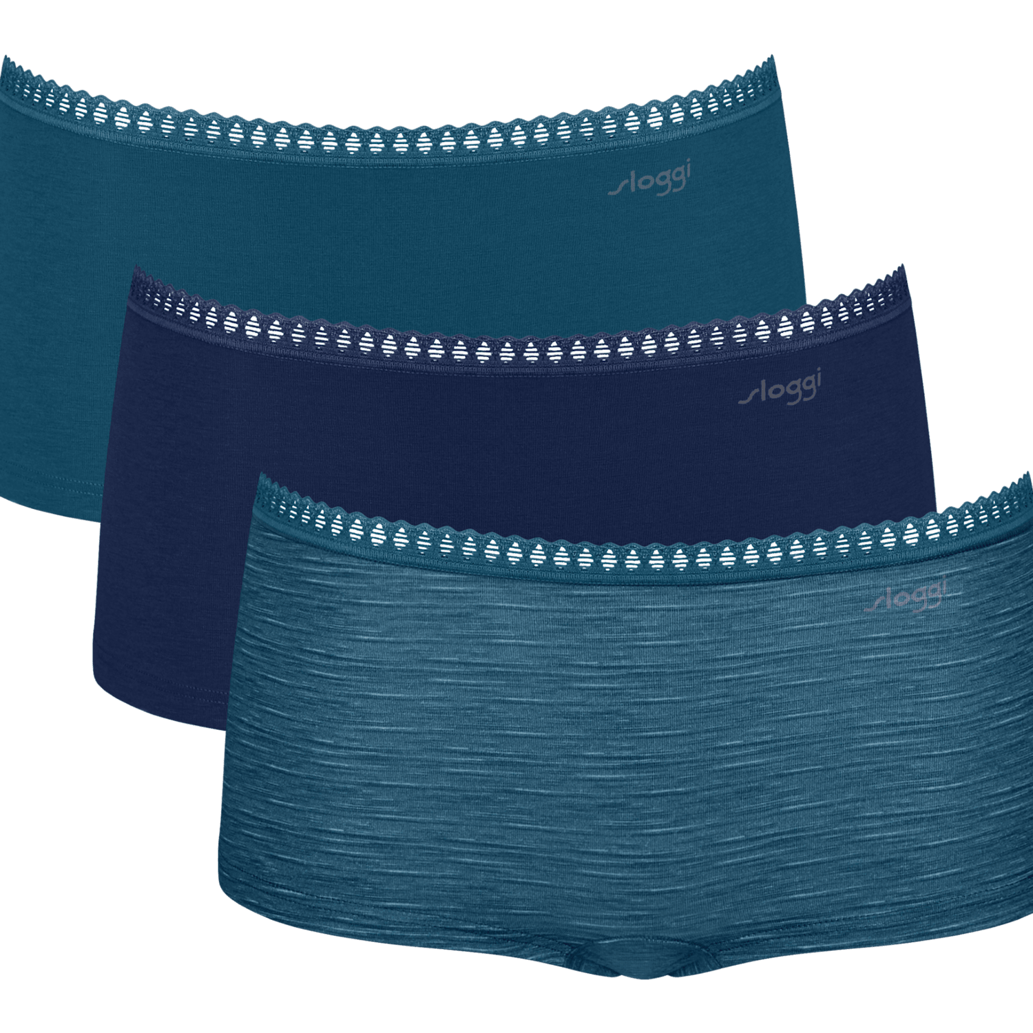 Sloggi Women's 3 Pack GO Crush Cotton Rich Shorts - Extra Large - Turquoise - Available at M&S