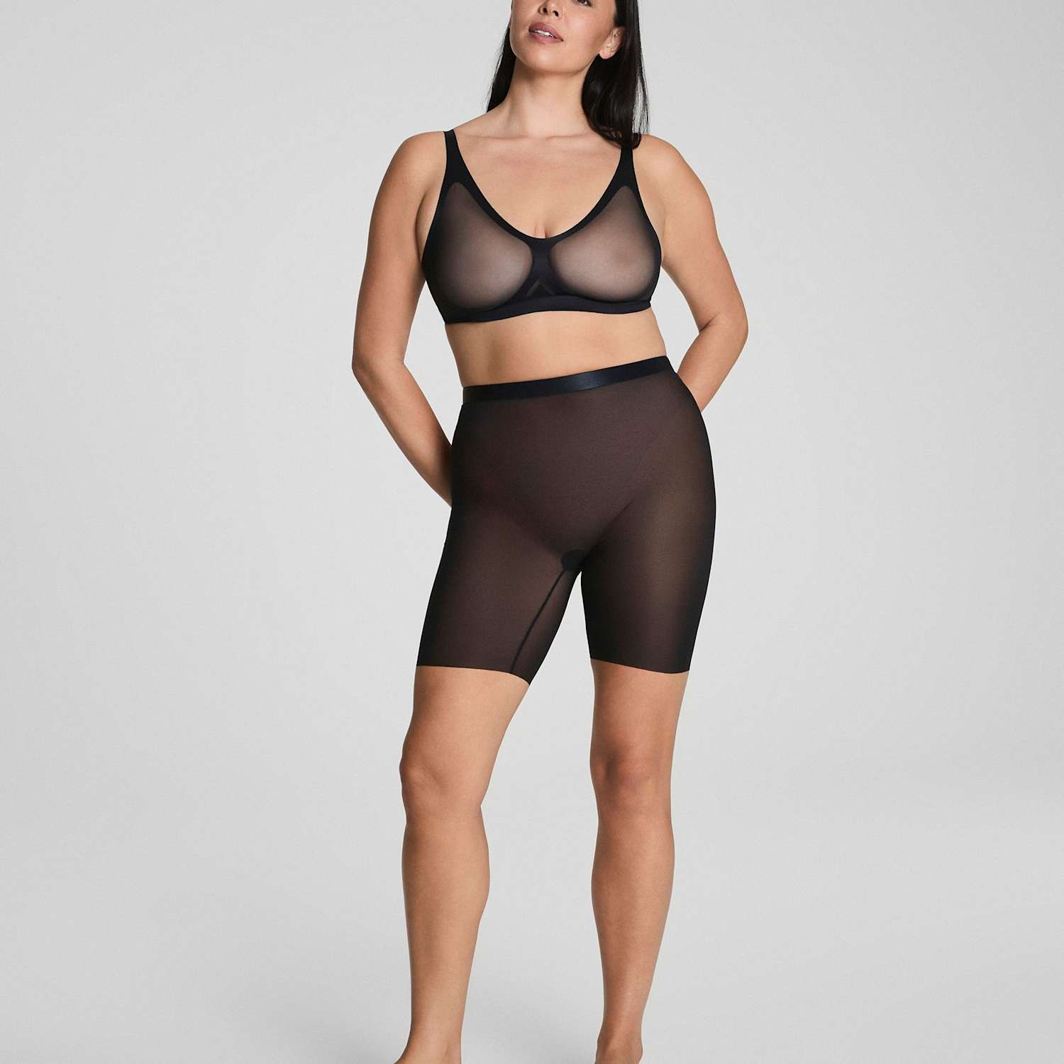 Women's SPANXsupersmooth SheerSense Mid-Thigh Short - Small - Black - Available at M&S