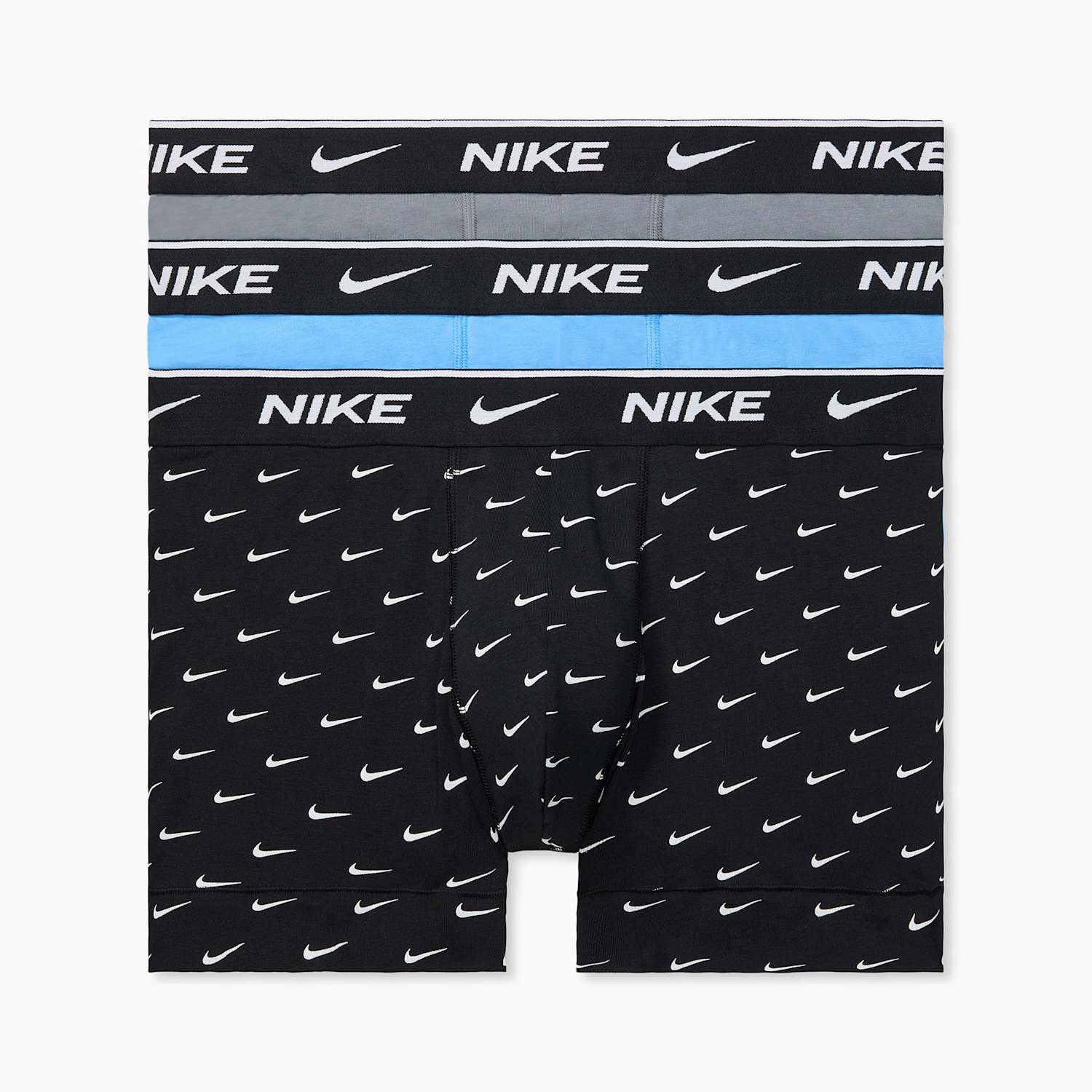Nike Men's 3 Pack Cotton Rich Stretch Trunks - XL - Blue Mix - Available at M&S