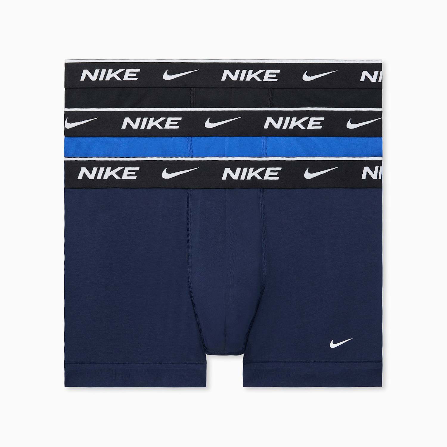 Nike Men's 3 Pack Cotton Rich Stretch Trunks - S - Navy Mix - Available at M&S