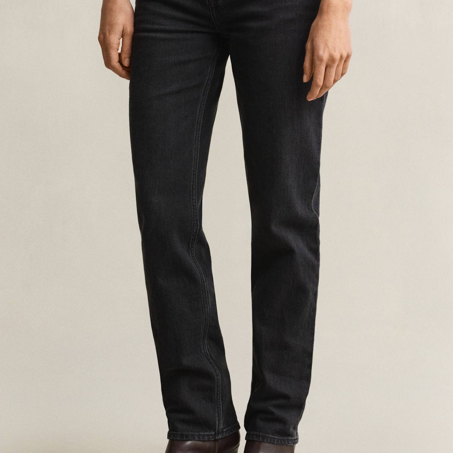 Gant Women's Mid Rise Straight Leg Jeans - 32 - Black - Available at M&S