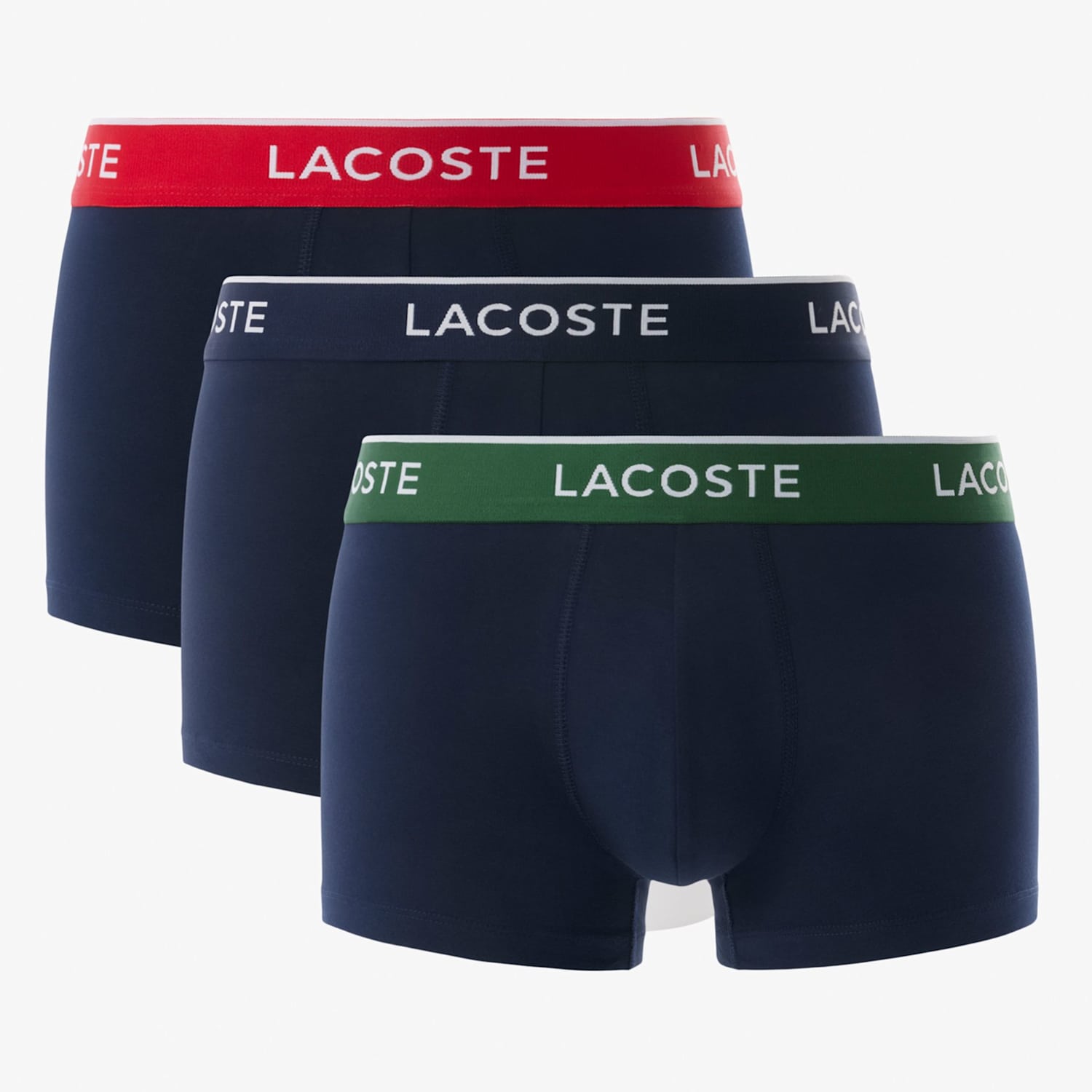 Lacoste Men's 3 Pack Cotton Rich Trunks - 2XL - Navy Mix - Available at M&S