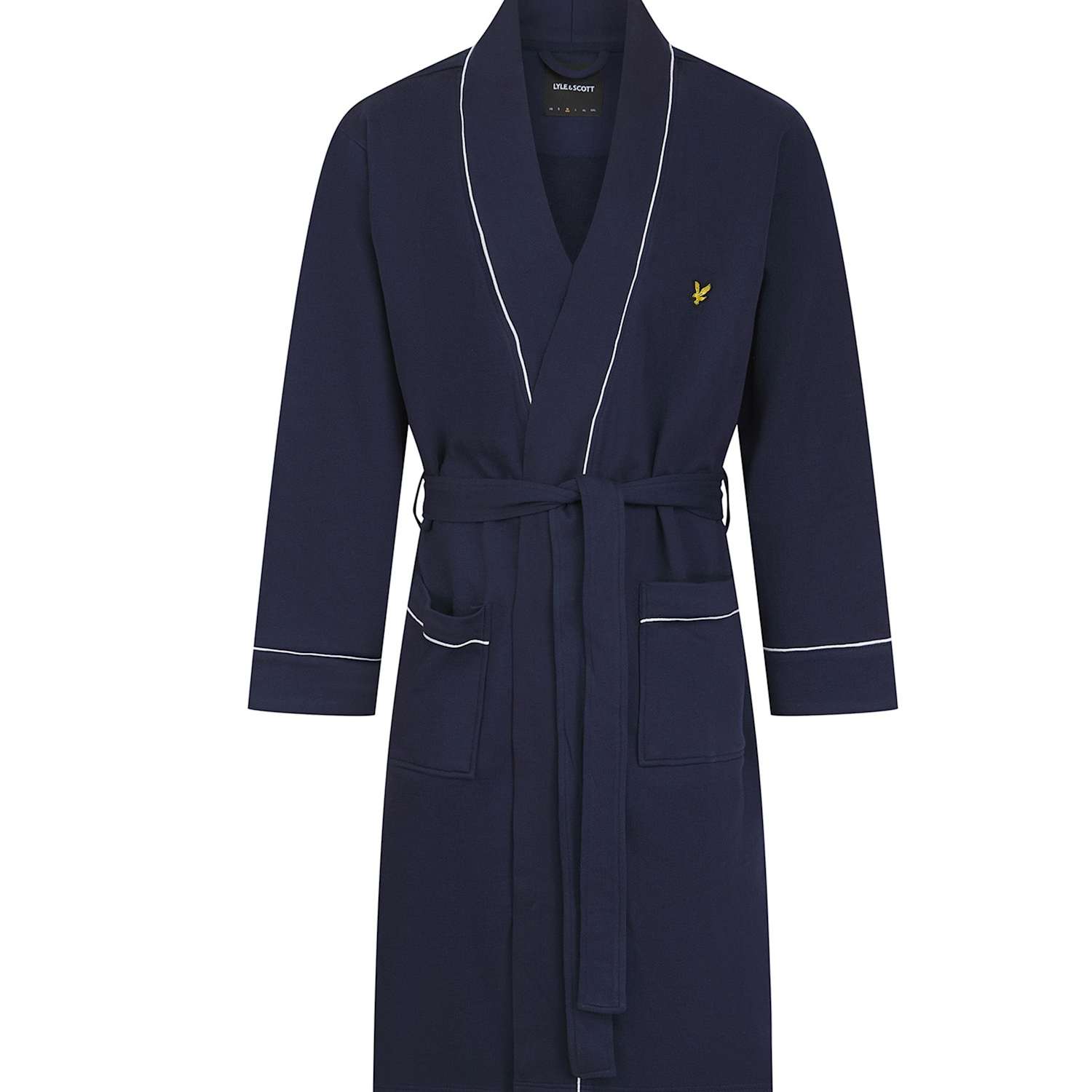 Lyle & Scott Men's Pure Cotton Dressing Gown - M - Navy - Available at M&S