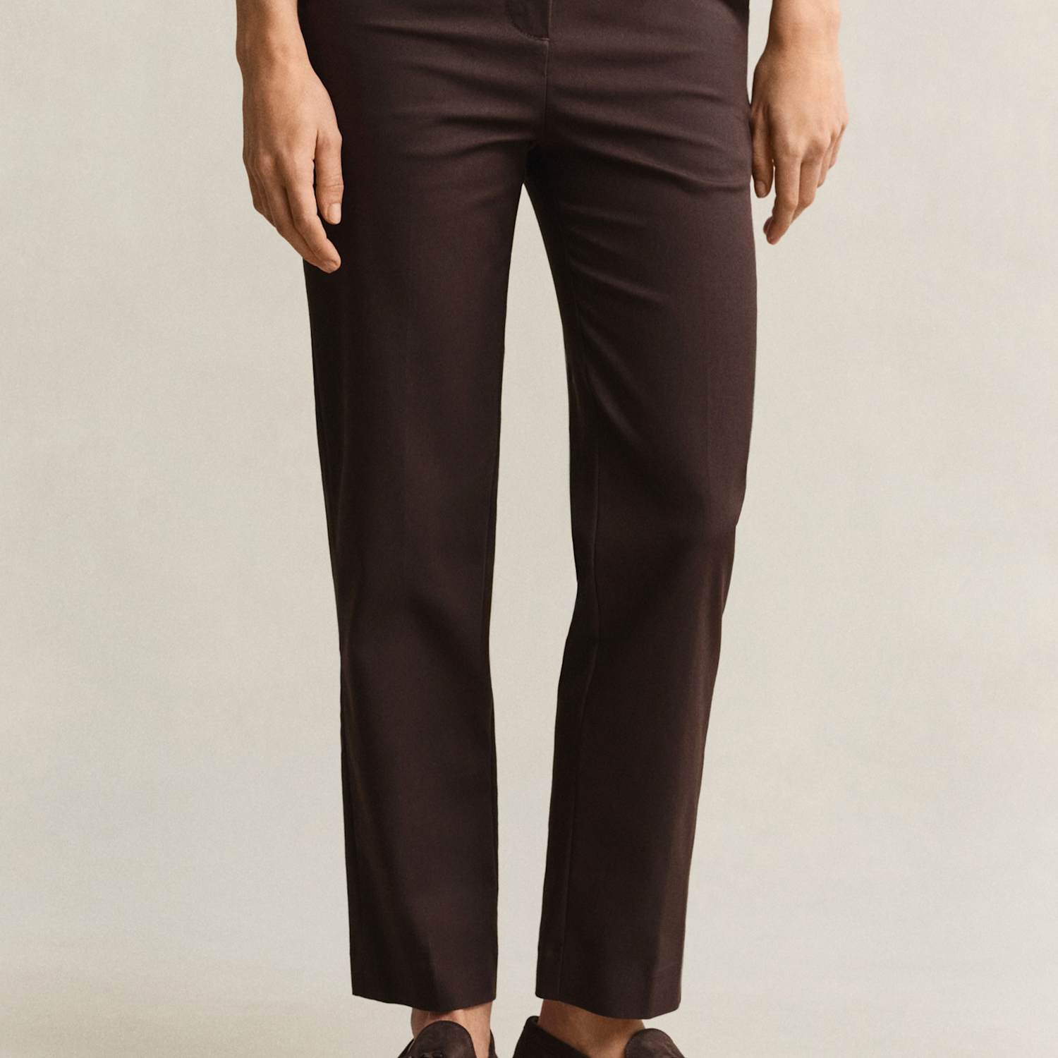 Gant Women's Cotton Rich Slim Fit Chinos - 44 - Brown - Available at M&S