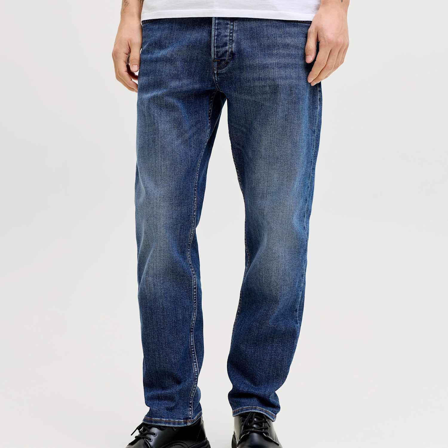 Jack & Jones Men's Tapered Fit 5 Pocket Stretch Jeans - 32/32in - Blue Denim - Available at M&S