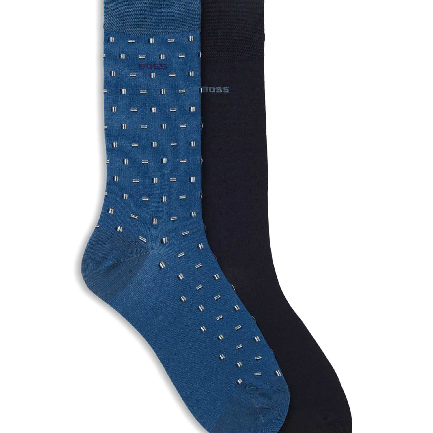 Boss Men's 2 Pack Assorted Cotton Rich Socks - 6-11 - Blue Mix - Available at M&S