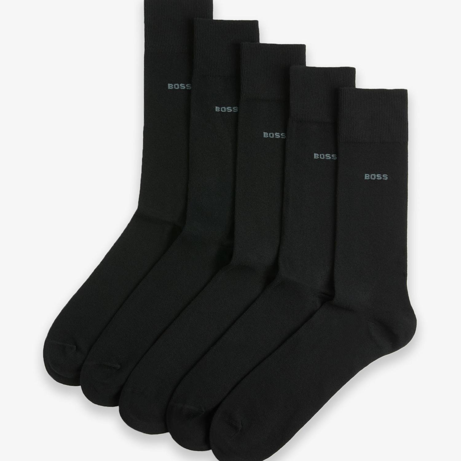 Boss Men's 5 Pack Cotton Rich Ankle Socks - 9-11 - Black - Available at M&S