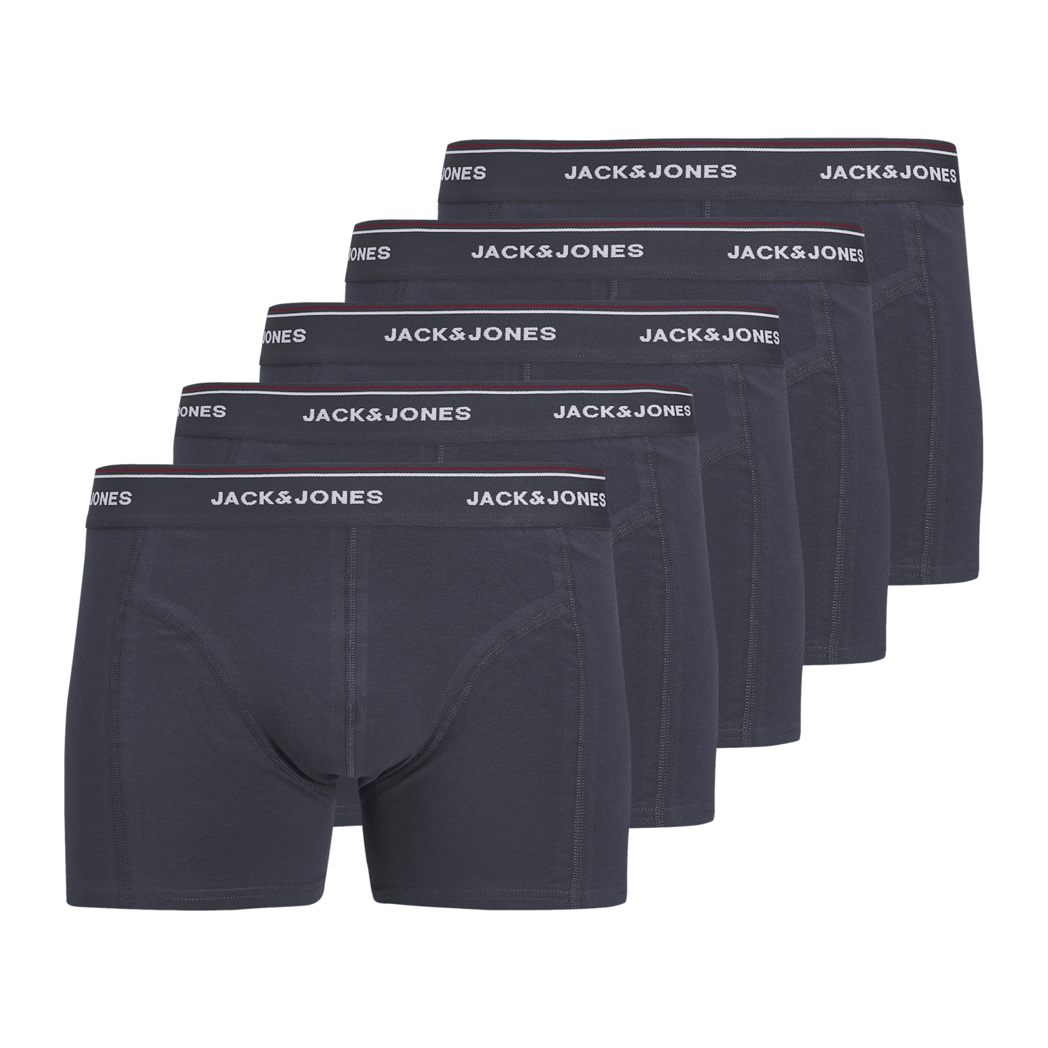 Jack & Jones Men's 5 Pack Jersey Logo Waistband Trunks - XL - Black Mix - Available at M&S