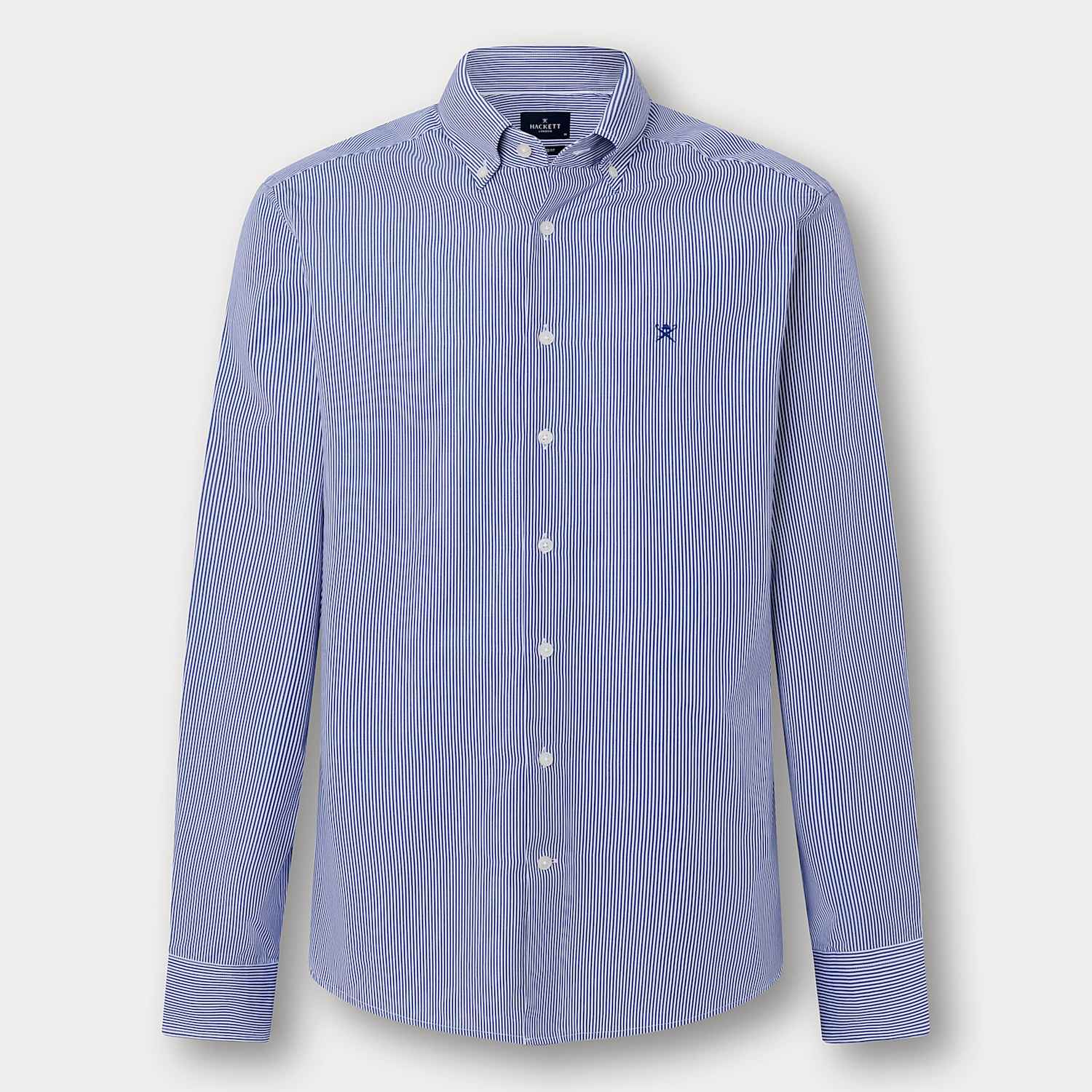 Hackett Men's Tailored Fit Pure Cotton Striped Oxford Shirt - M - Navy Mix - Available at M&S