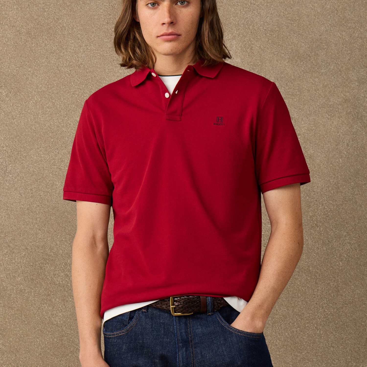 Hackett Men's Pure Cotton Polo Shirt - M - Red - Available at M&S