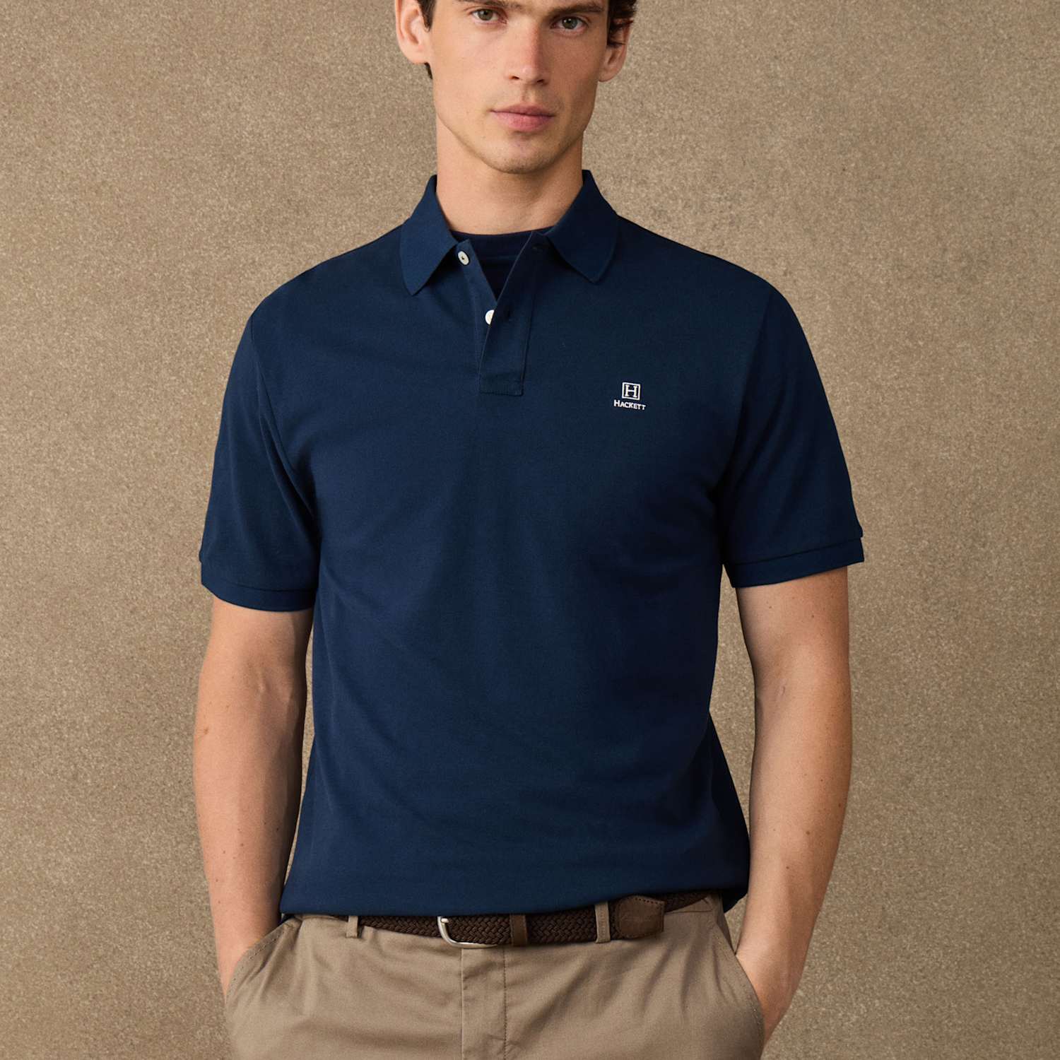 Hackett Men's Pure Cotton Polo Shirt - M - Navy - Available at M&S